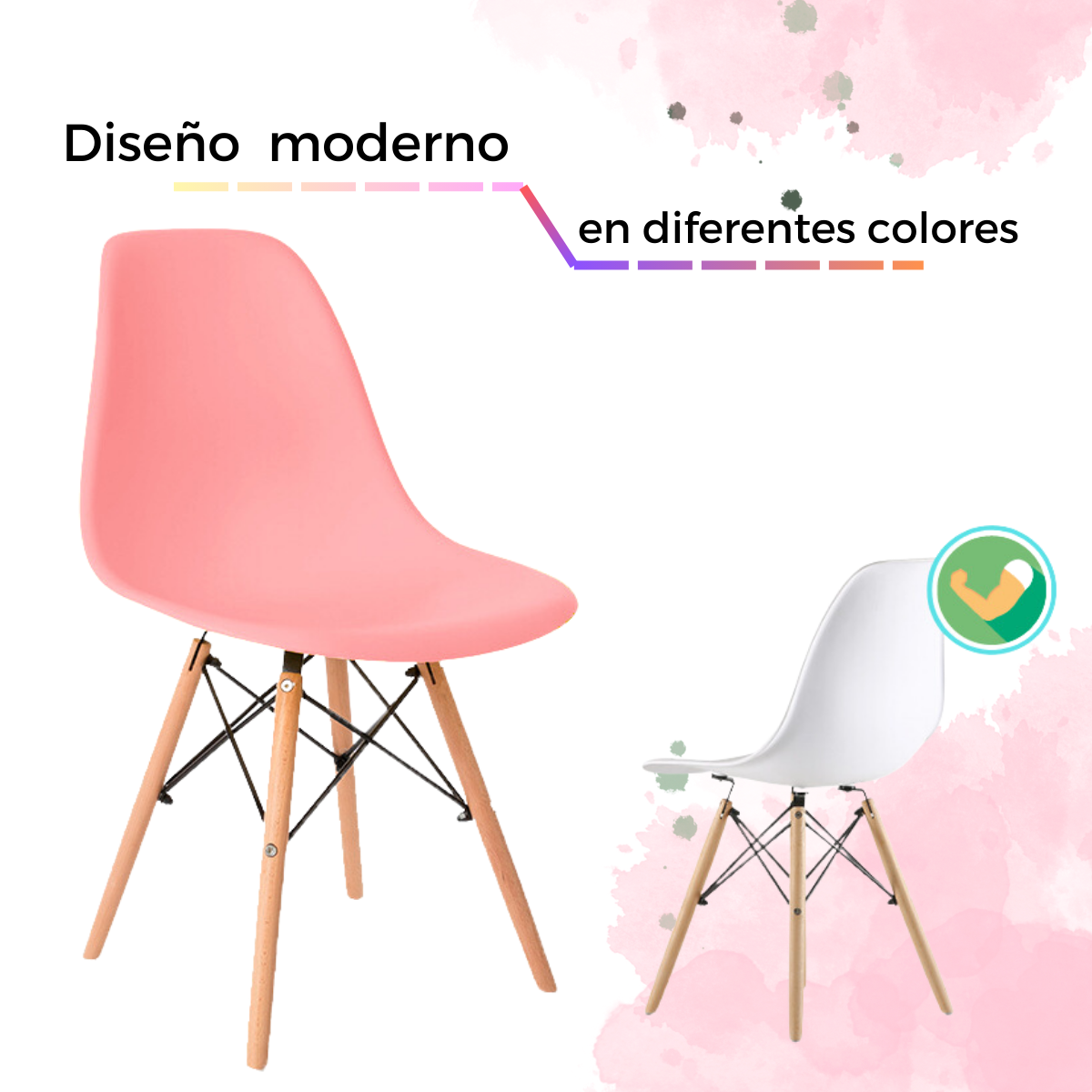 Set de 4 Sillas Comedor Eames KOMFORT