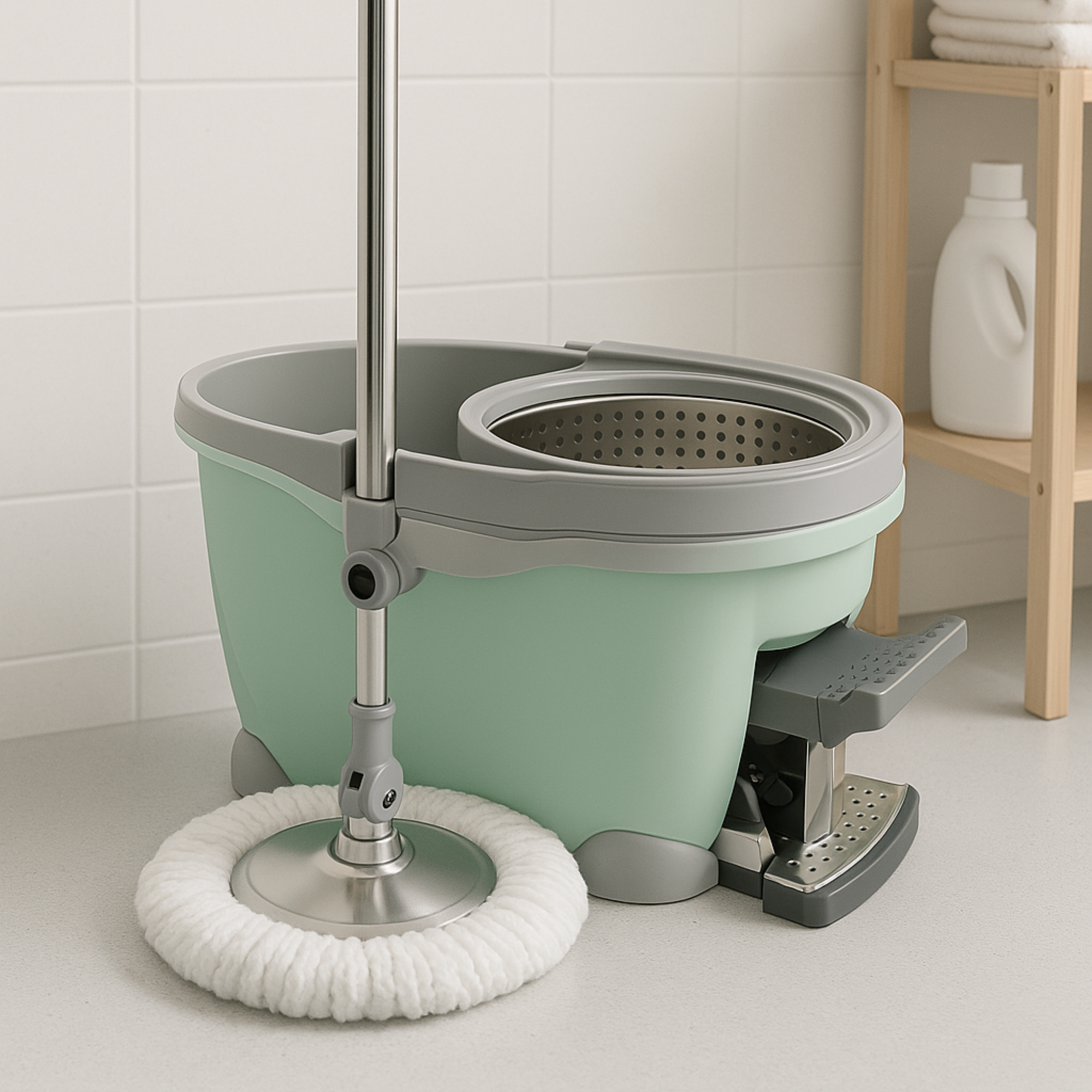 SPIN MOP GIRATORIO CON CUBETA EXPRIMIDORA