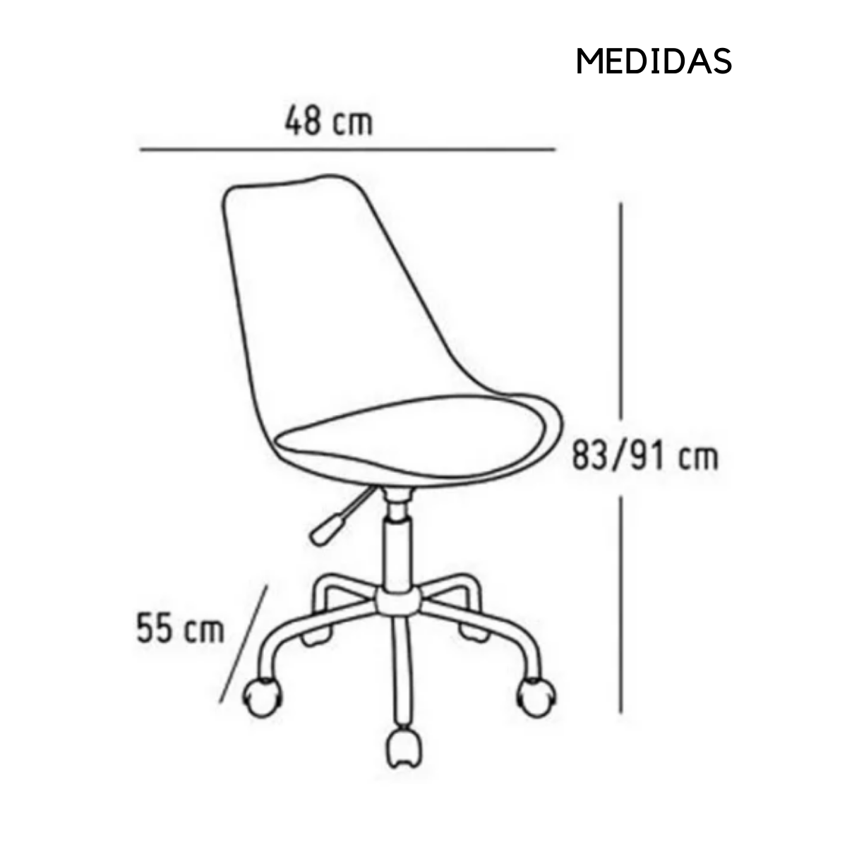 Set de 2 Sillas Tulip con Ruedas | KOMFORT