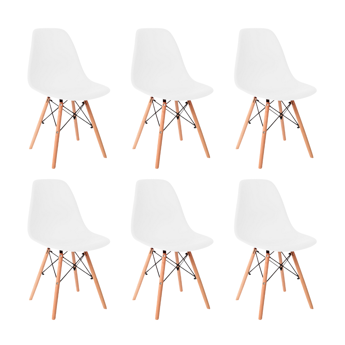 Set de 6 Sillas Eames para Comedor Modernas | KOMFORT