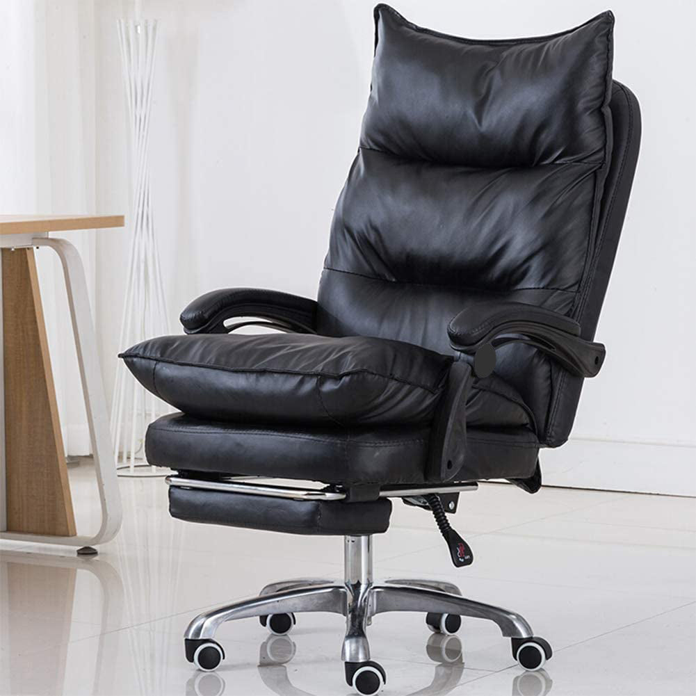 Silla Ejecutiva Reclinable con Reposapiés en Piel Sintética Nappa | KOMFORT