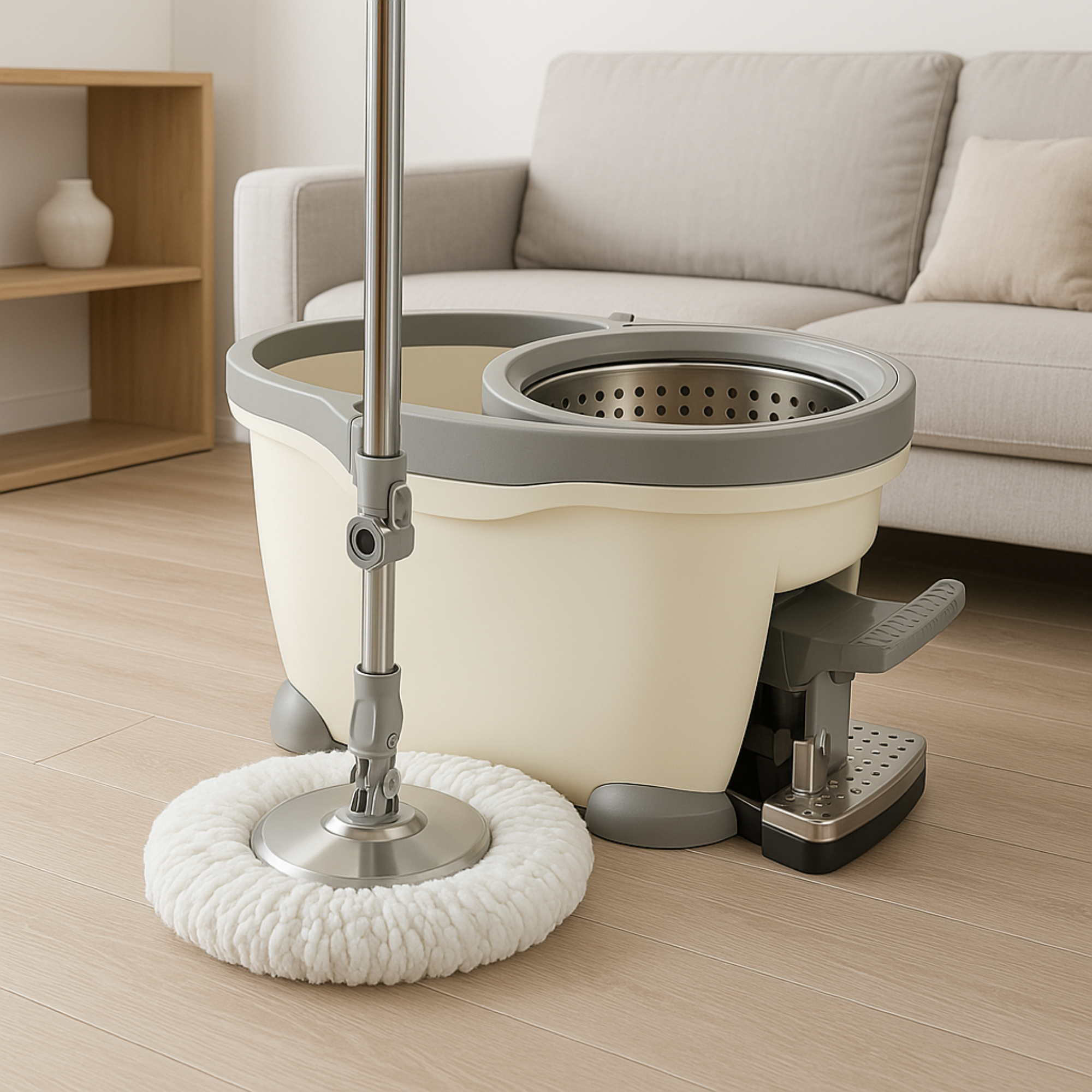 SPIN MOP GIRATORIO CON CUBETA EXPRIMIDORA