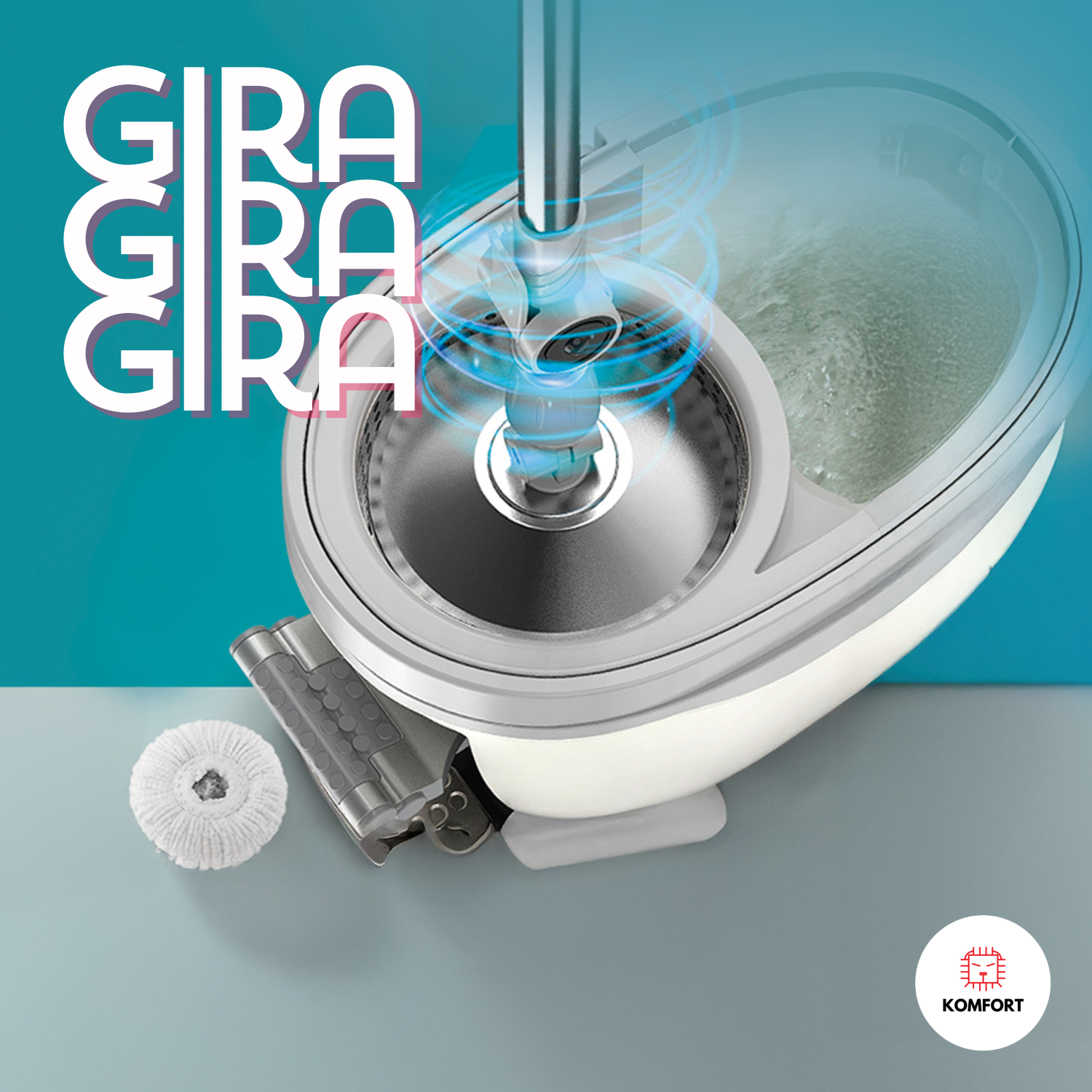 SPIN MOP GIRATORIO CON CUBETA EXPRIMIDORA