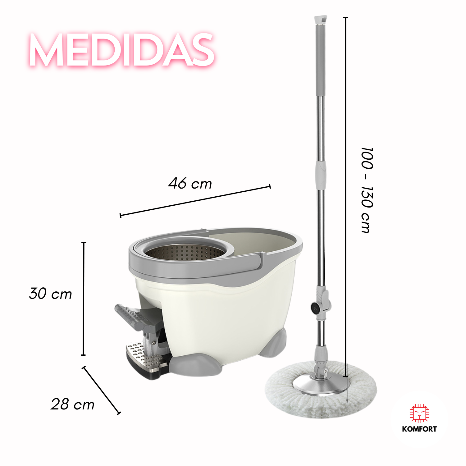 SPIN MOP GIRATORIO CON CUBETA EXPRIMIDORA