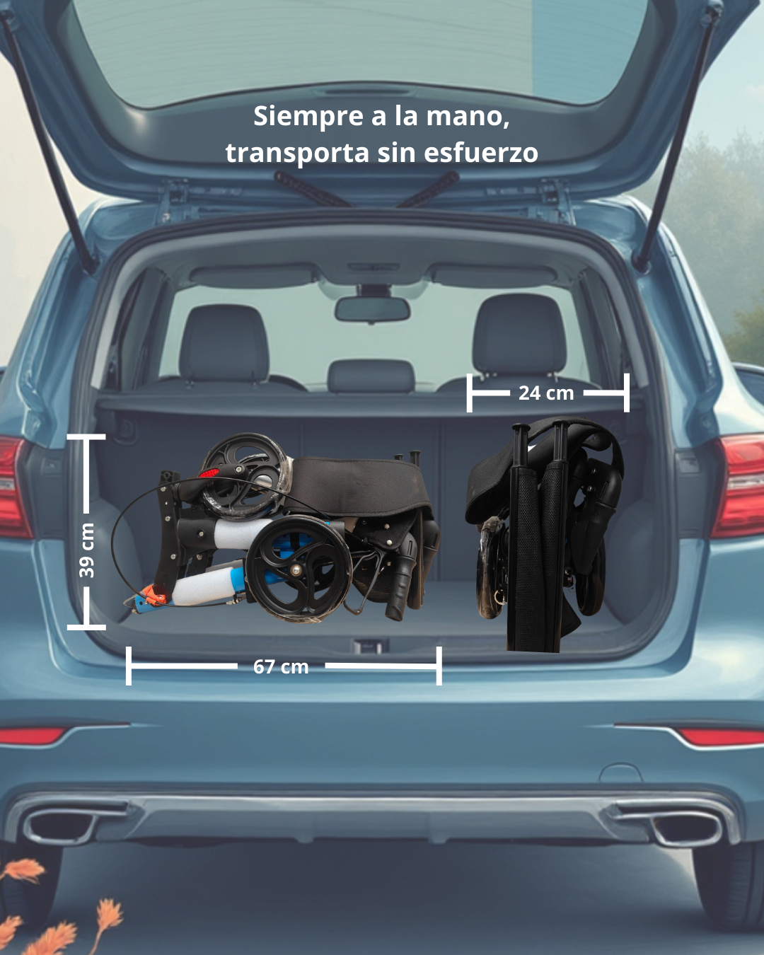 Andadera Plegable con Asiento, Frenos y Bolsa de Almacenamiento | KOMFORT