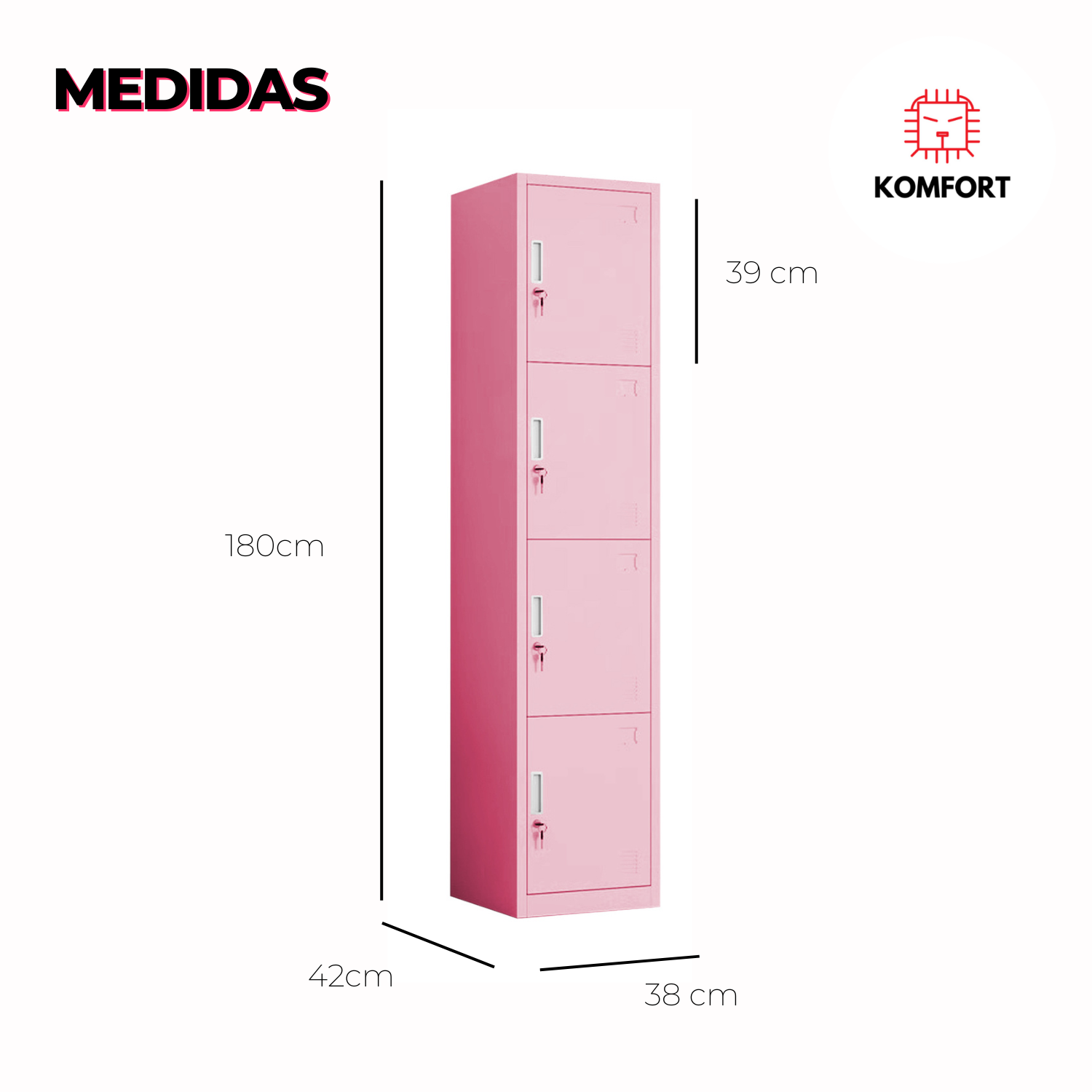 Locker Metàlico 4 Puertas Con Llave