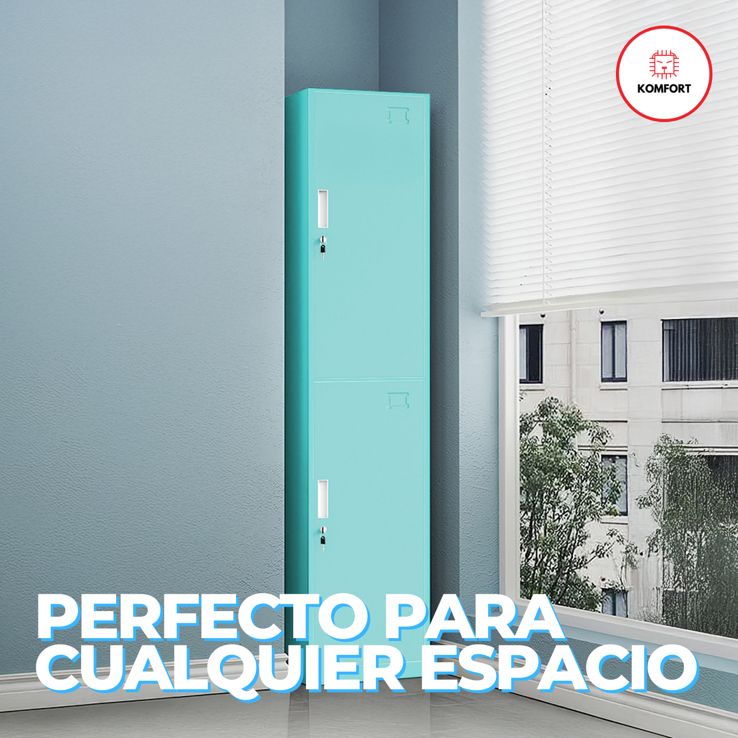 Locker Metálico de 2 Puertas con Llave | KOMFORT