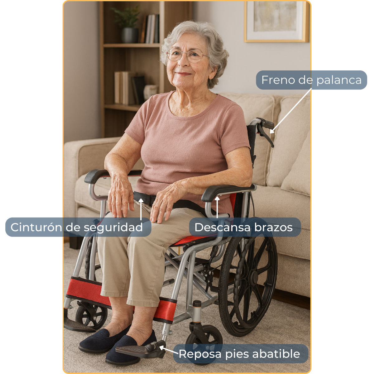 Silla de Ruedas Plegable con Respaldo Abatible | KOMFORT