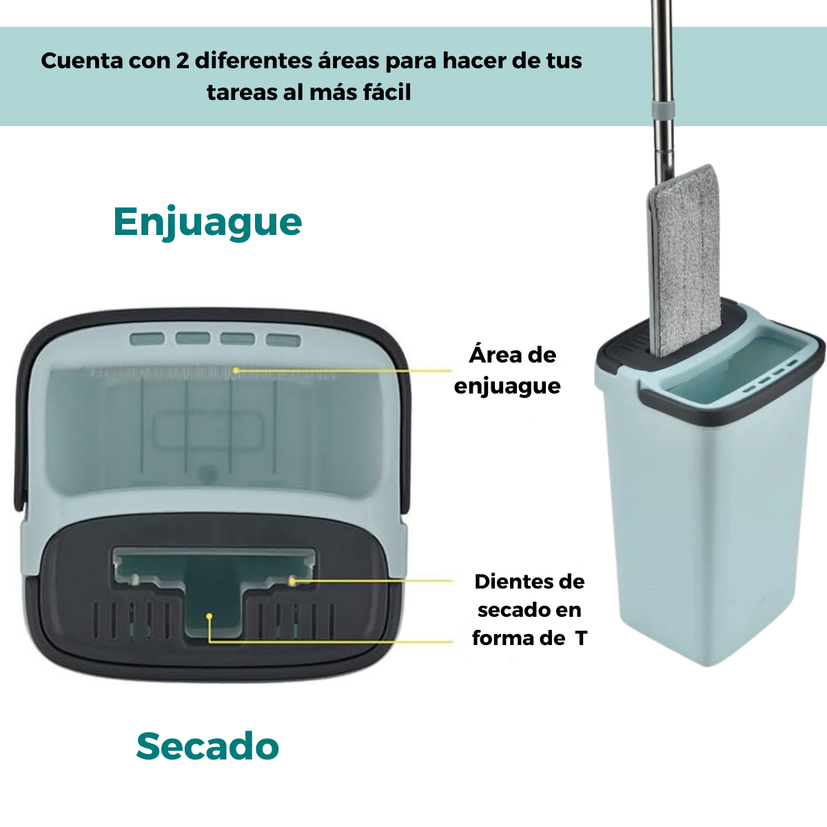 Cubo de Fregona Multiusos con Mop de Microfibra | KOMFORT