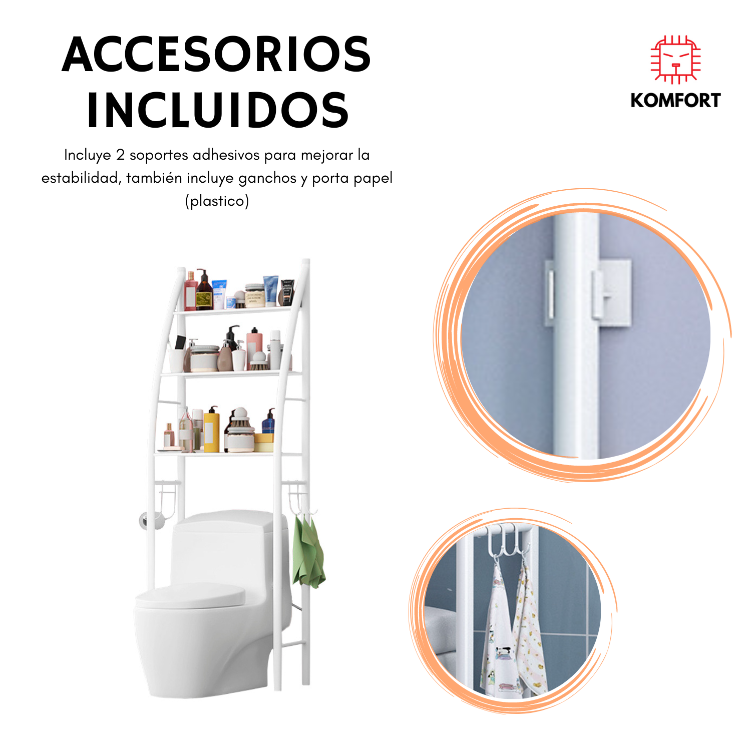 accesorios que incluye la repisa organizador de baño