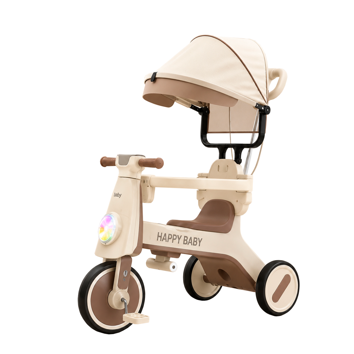 Triciclo Infantil con Parasol, Luces y Sonido Happy Baby | KOMFORT