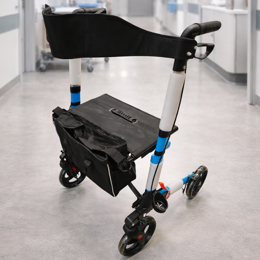 Andadera Plegable con Asiento, Frenos y Bolsa de Almacenamiento | KOMFORT