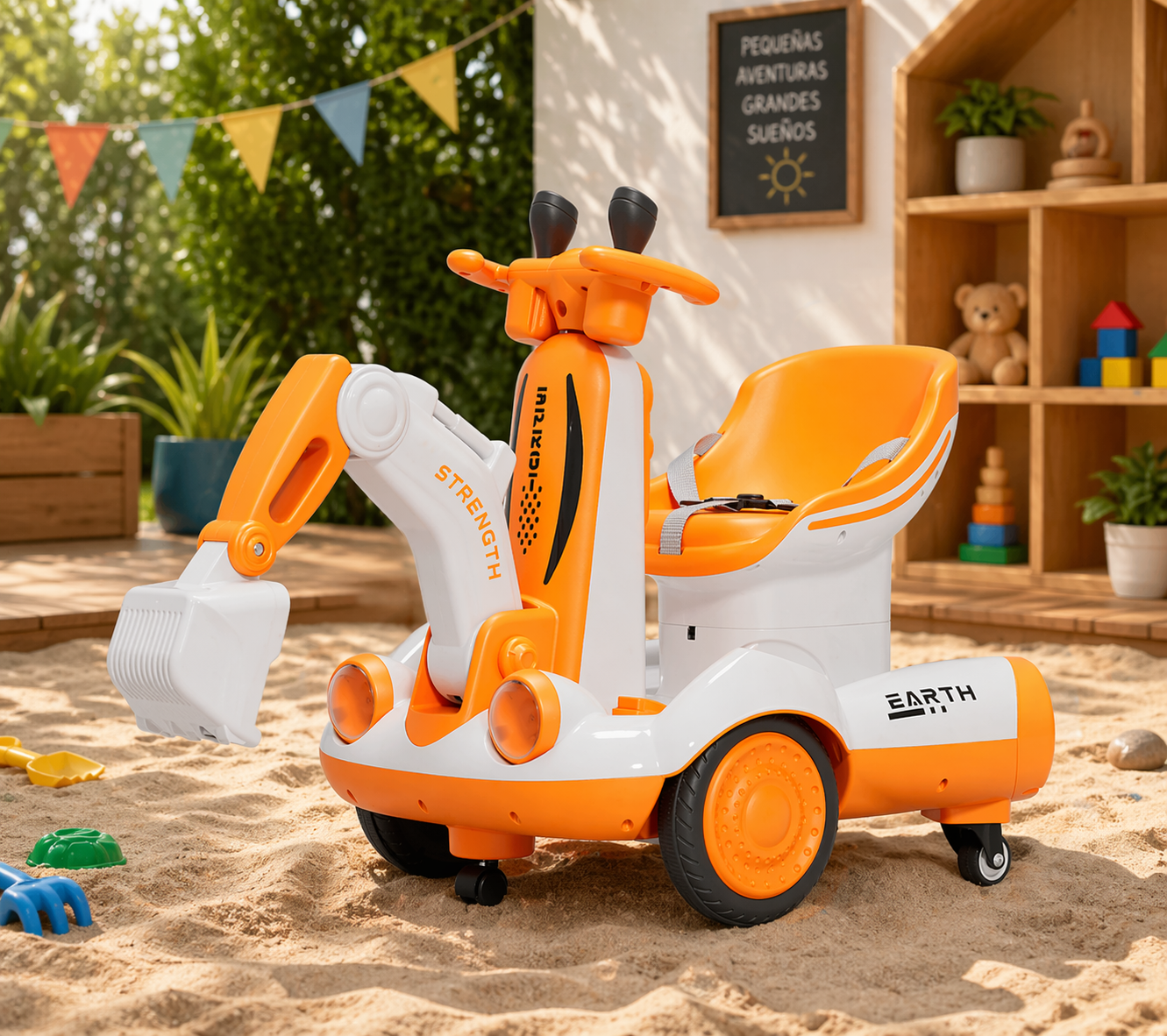 Carro Eléctrico Infantil Diseño Excavadora | KOMFORT
