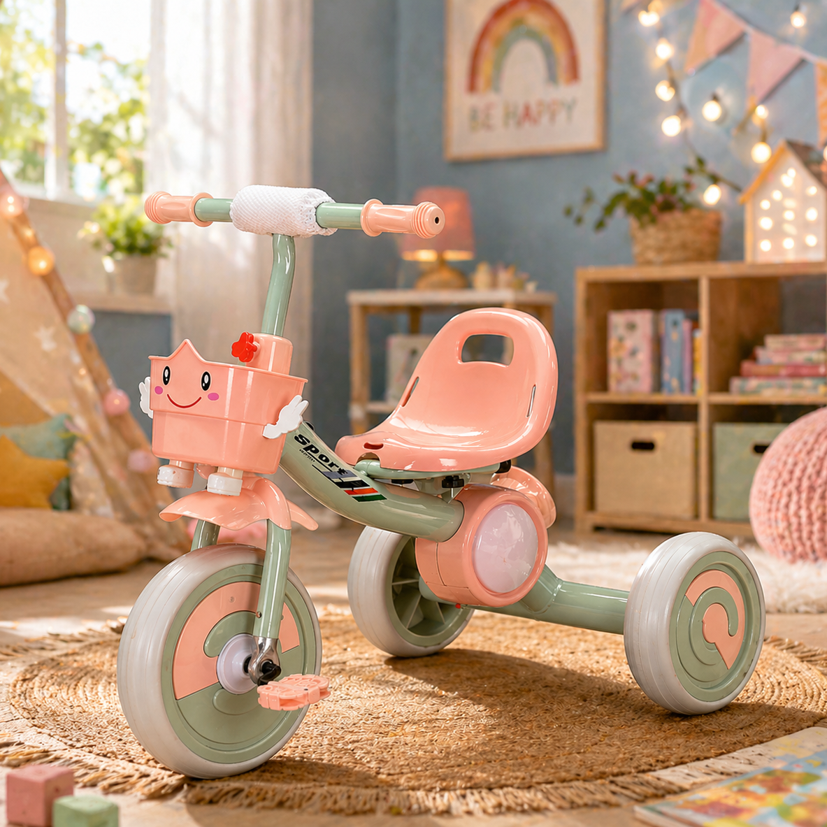 Triciclo Infantil con Música y Canastilla Frontal | KOMFORT