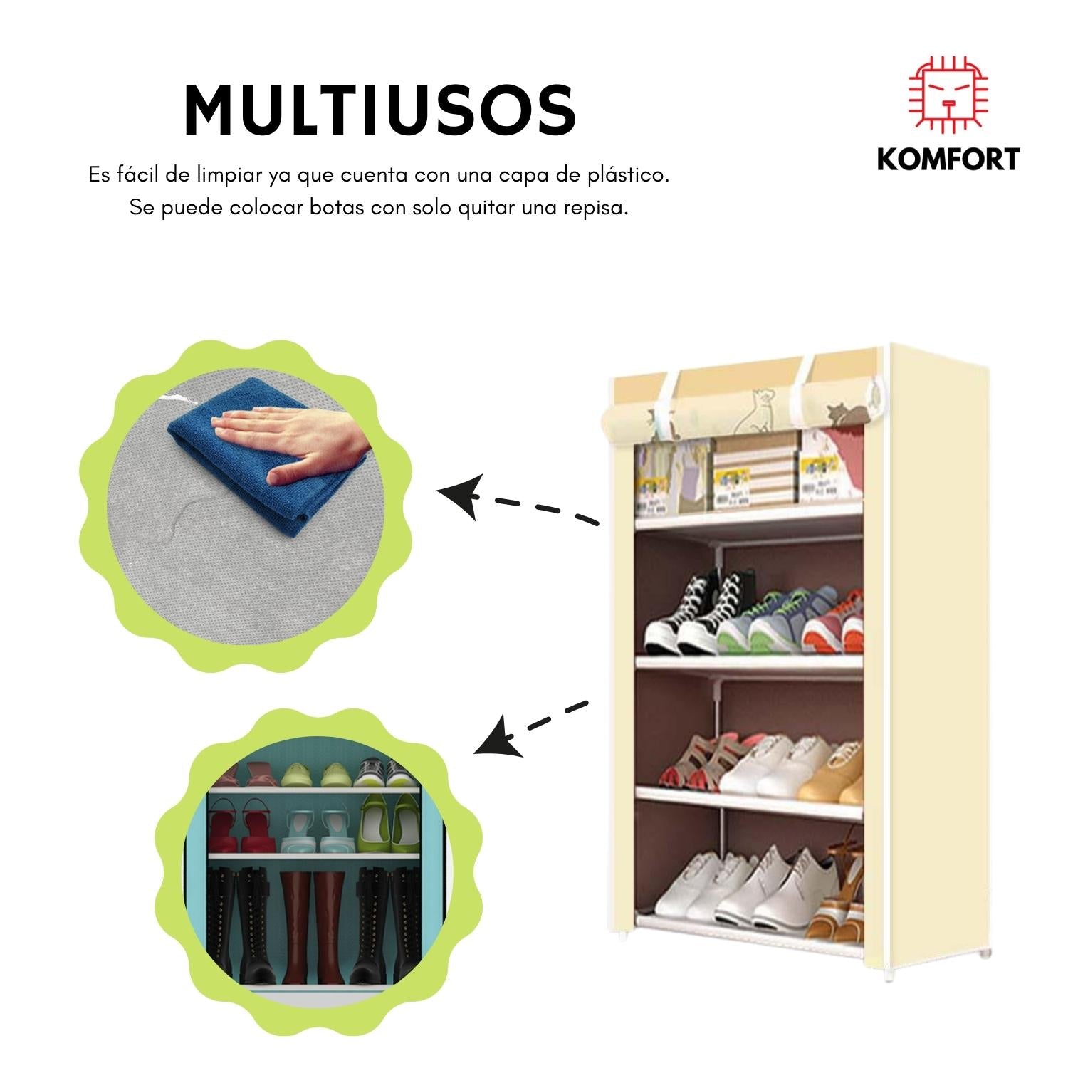 Zapatero Organizador Sencillo Con Funda KOMFORT