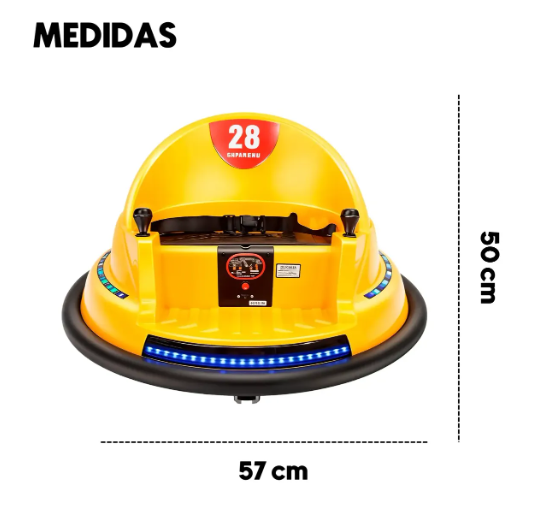 Bumper Car Eléctrico Infantil 360° con Luces LED | KOMFORT