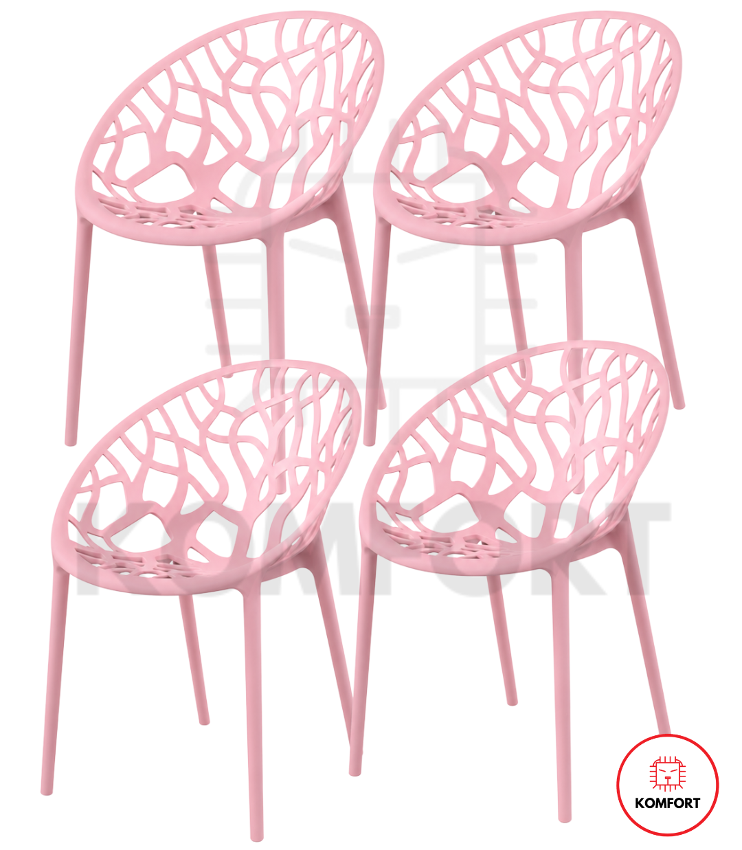 Set de 4 Sillas Modernas Diseño Árbol para Interior y Exterior | KOMFORT