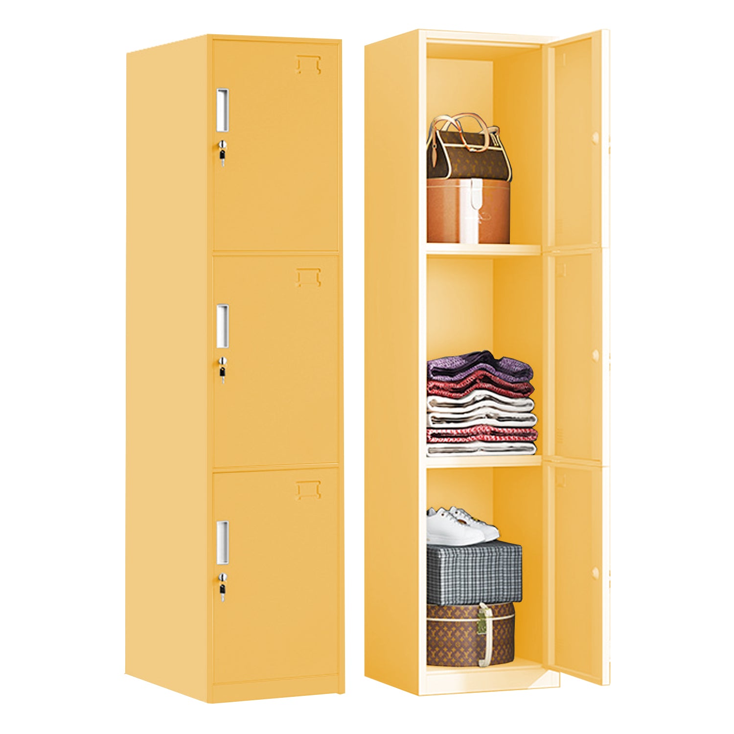 Locker Metálico de 3 Puertas con Llave | KOMFORT