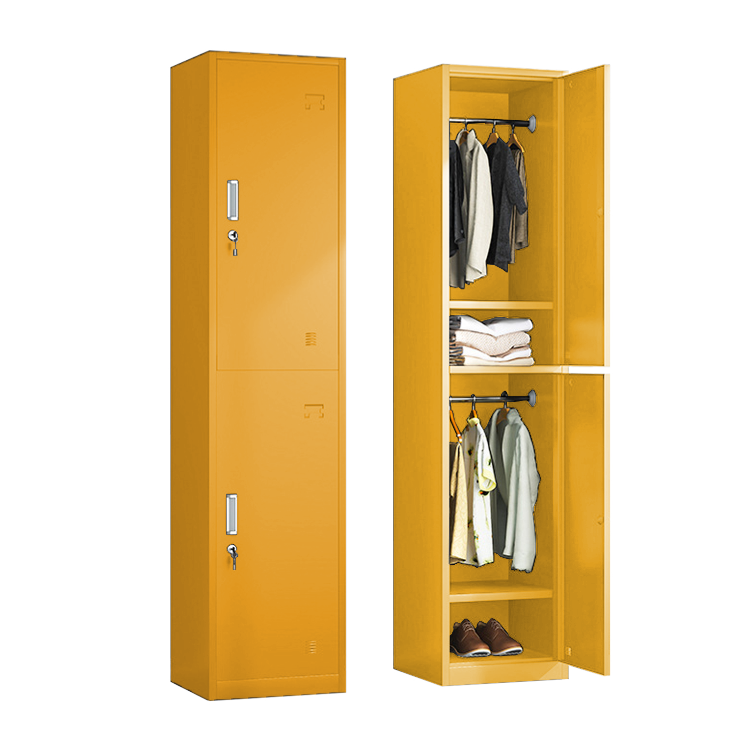 Locker Metálico de 2 Puertas con Llave | KOMFORT