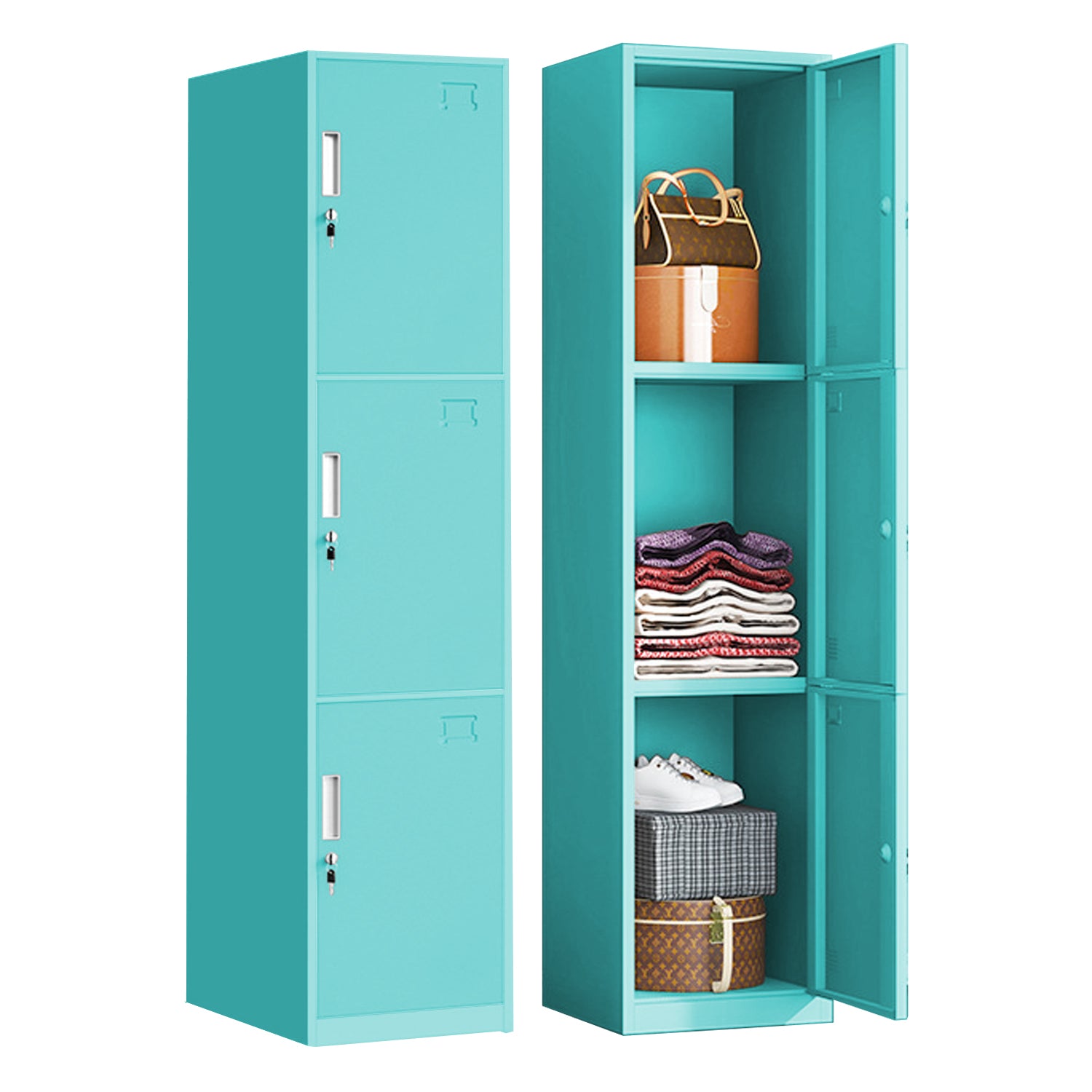 Locker Metálico de 3 Puertas con Llave | KOMFORT