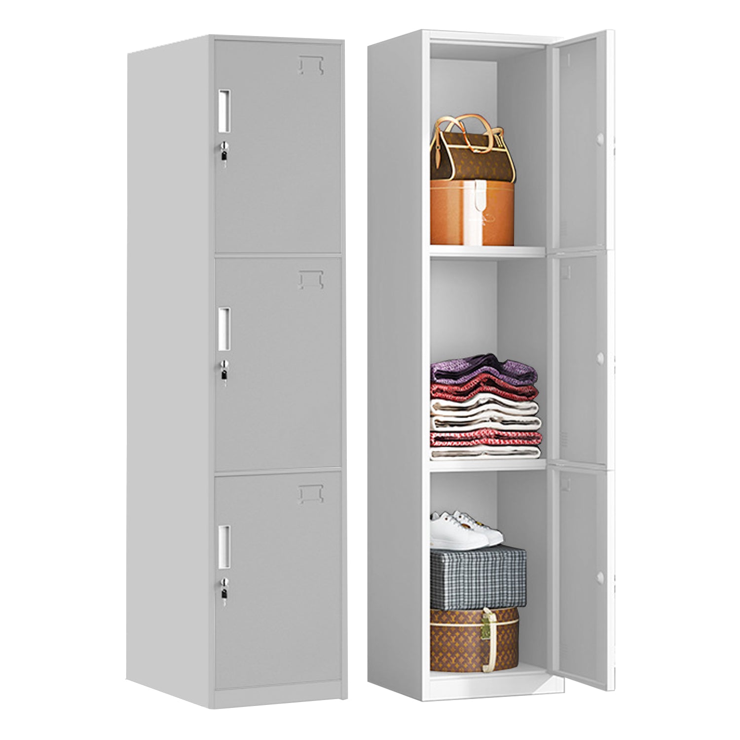 Locker Metálico de 3 Puertas con Llave | KOMFORT