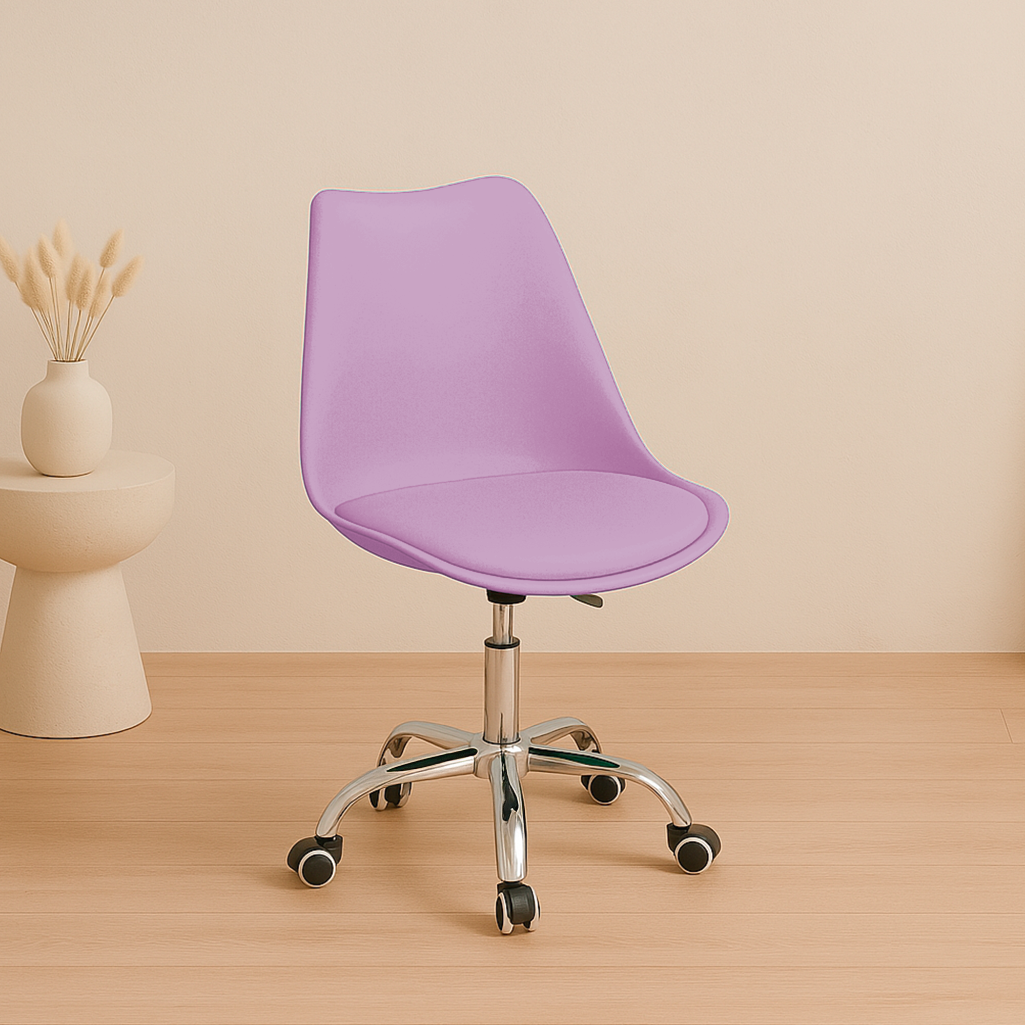 SET DE 2 SILLAS TULIP CON RUEDAS