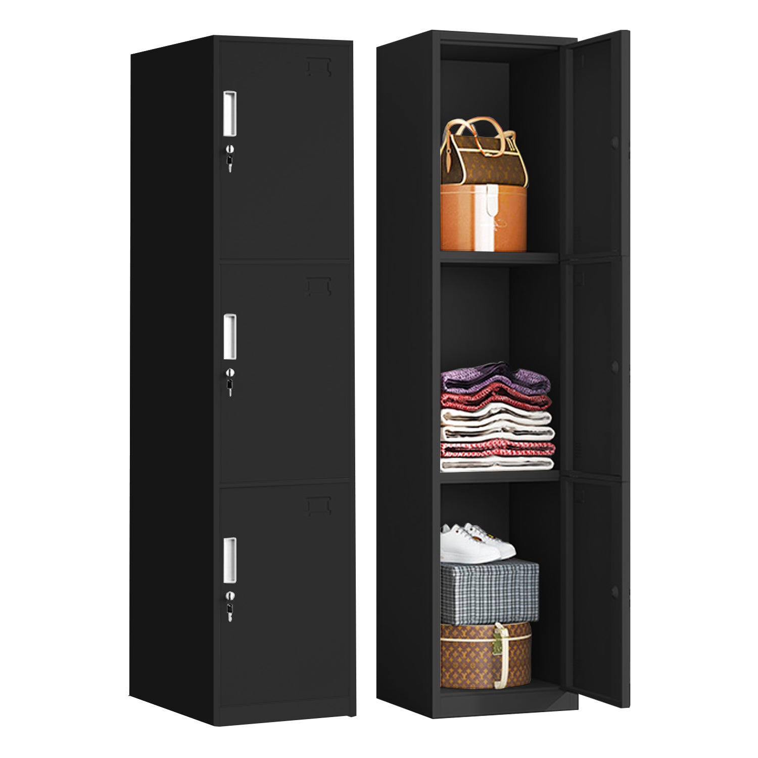 Locker Metálico de 3 Puertas con Llave | KOMFORT