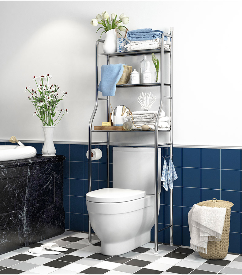 repisa de baño organizador komfort 3 niveles en fondo