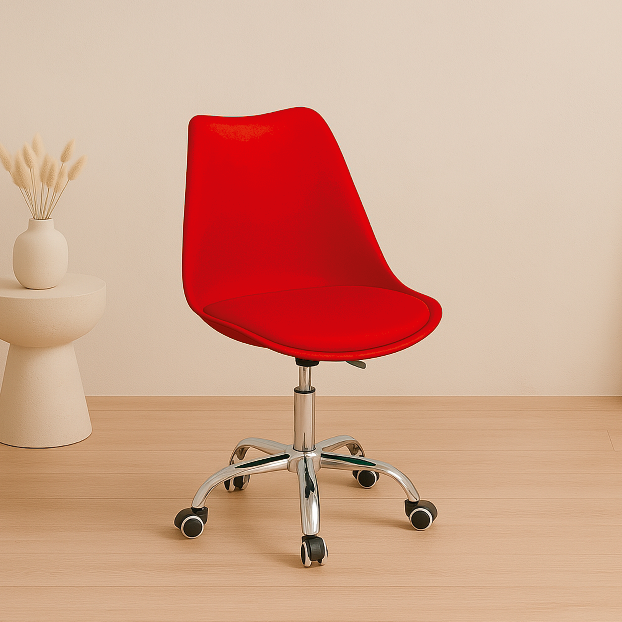 SET DE 2 SILLAS TULIP CON RUEDAS