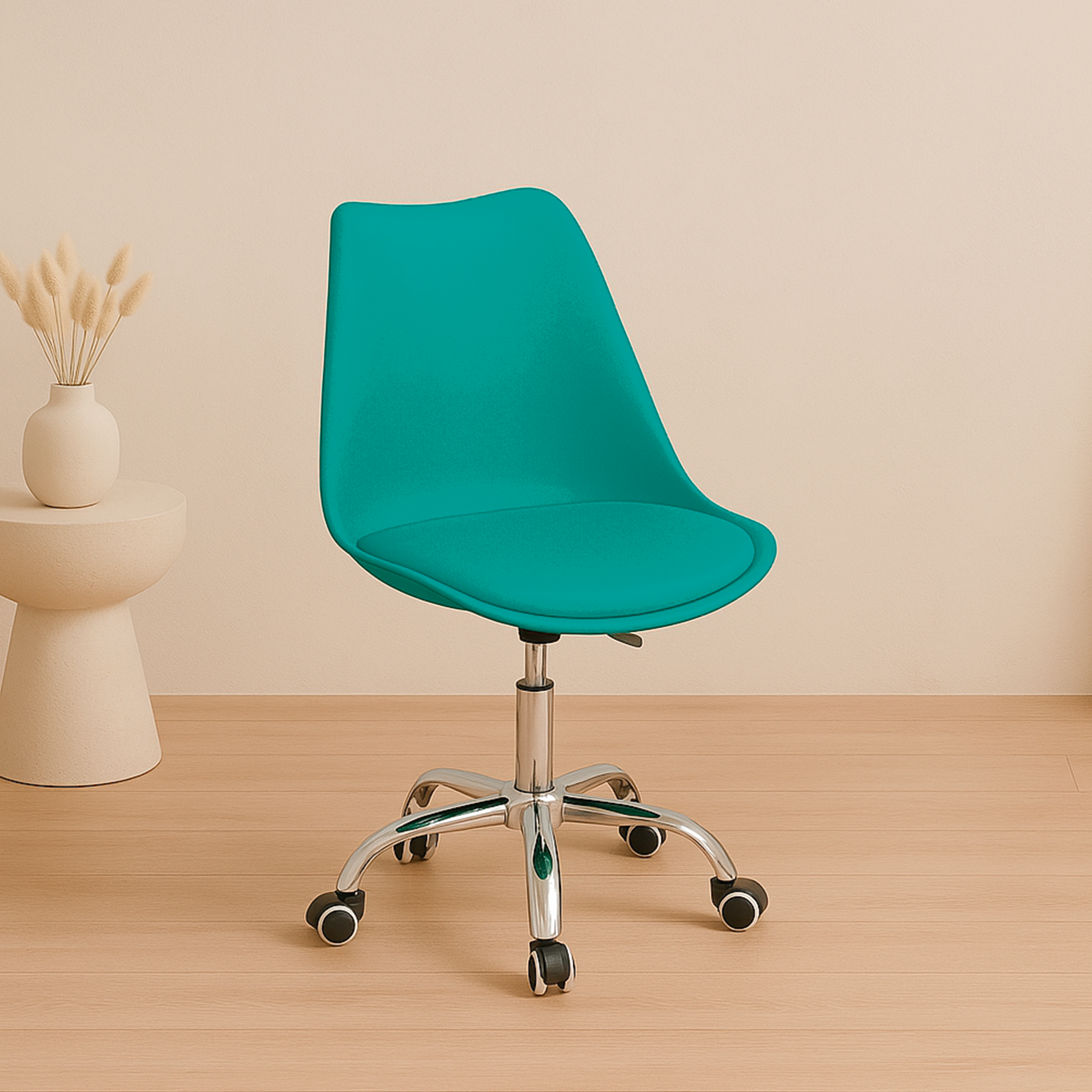 SET DE 2 SILLAS TULIP CON RUEDAS