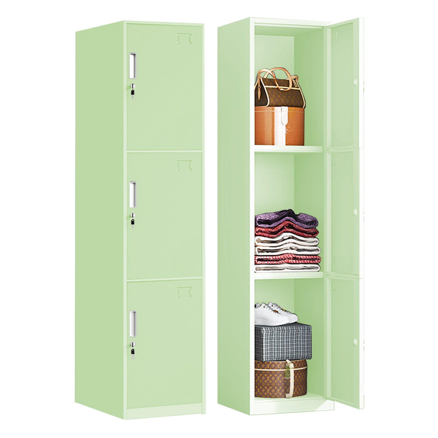 Locker Metálico de 3 Puertas con Llave | KOMFORT