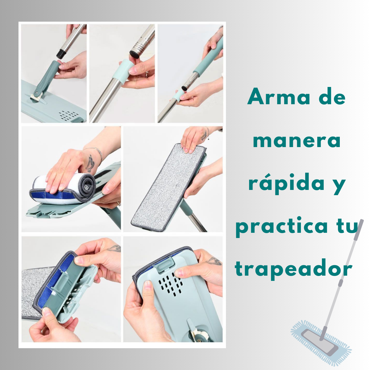 Cubo de Fregona Multiusos con Mop de Microfibra | KOMFORT