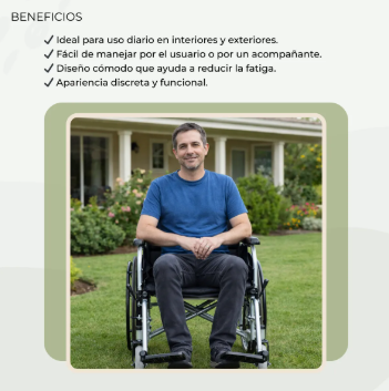 Silla de Ruedas Plegable con Frenos y Reposapiés Abatibles | KOMFORT
