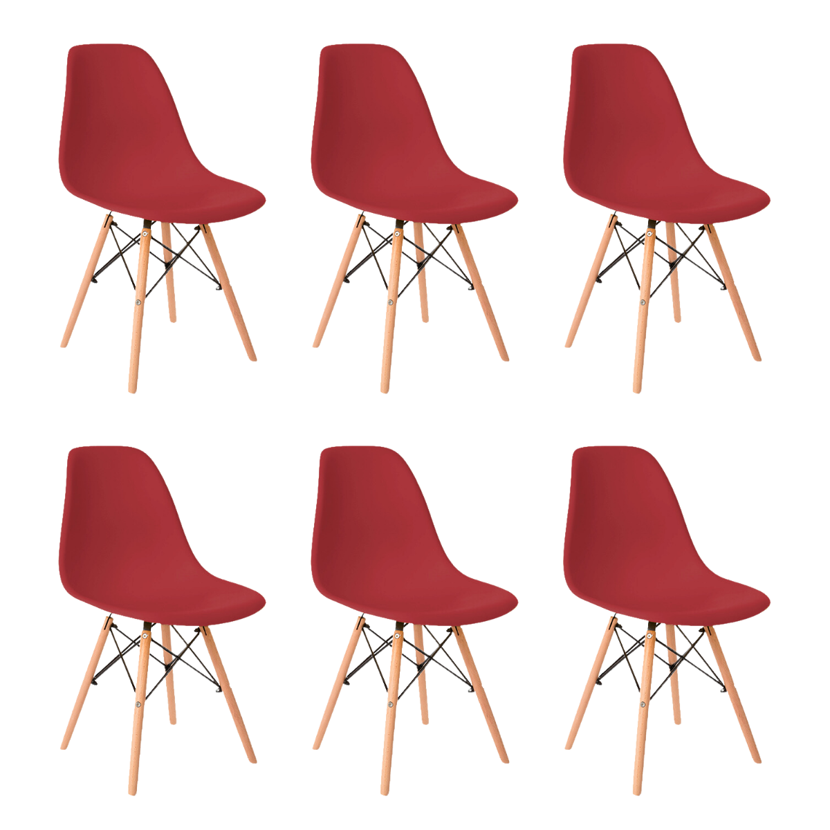 Set de 6 Sillas Comedor Eames KOMFORT