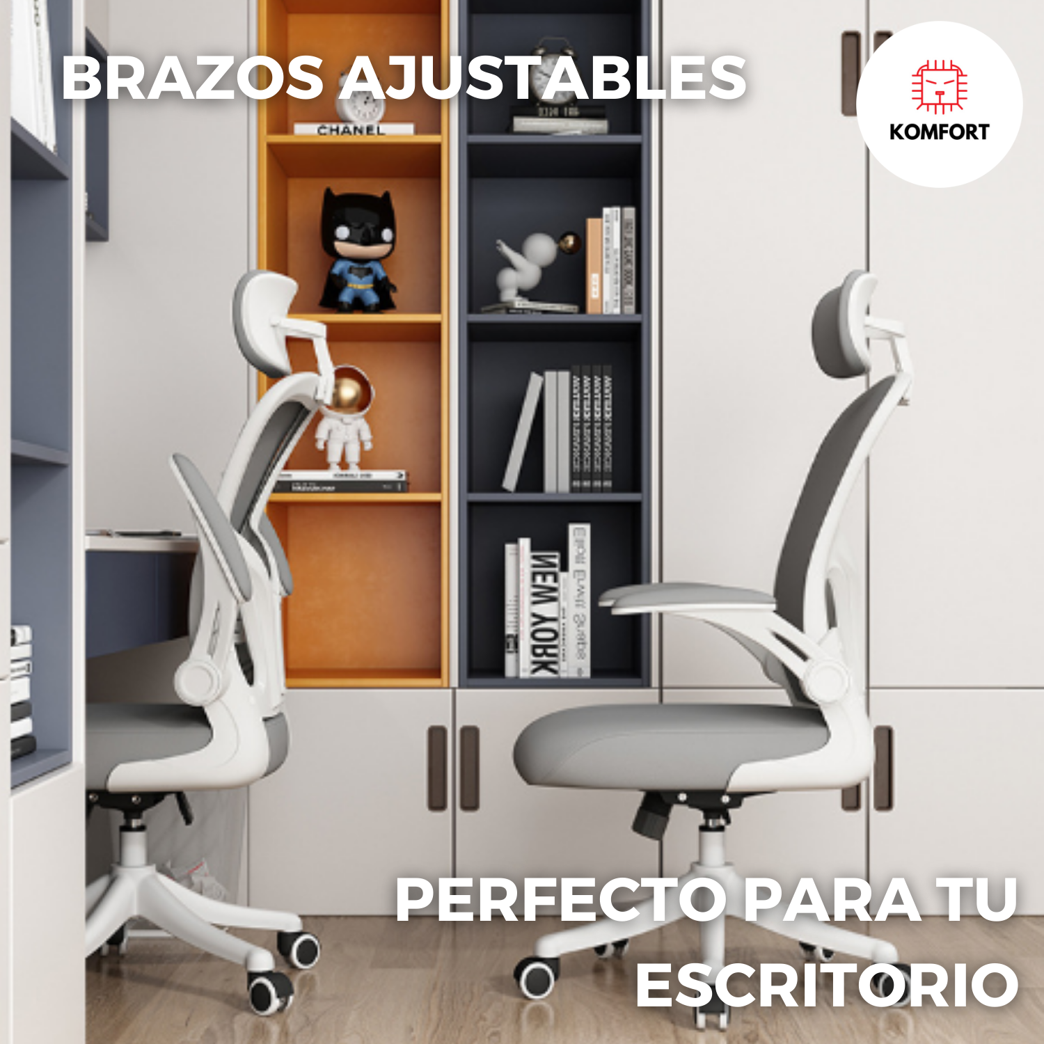 Silla Ergonómica Profesional con Soporte Lumbar y Brazos Ajustables | KOMFORT