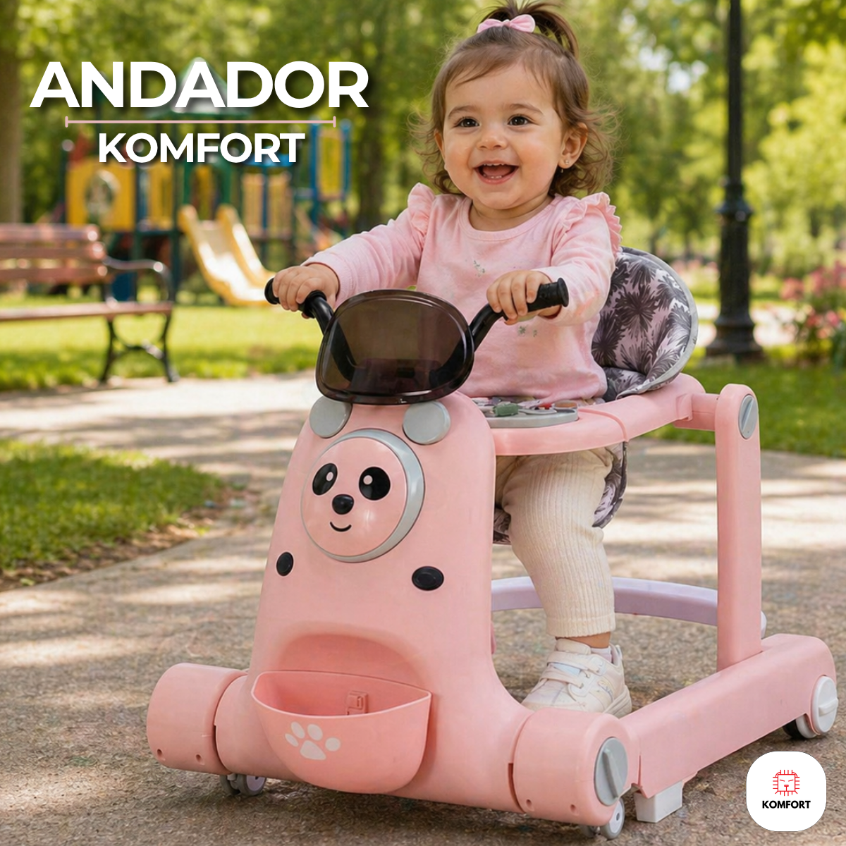 Andadera Infantil Multifuncional Osito con Música | KOMFORT