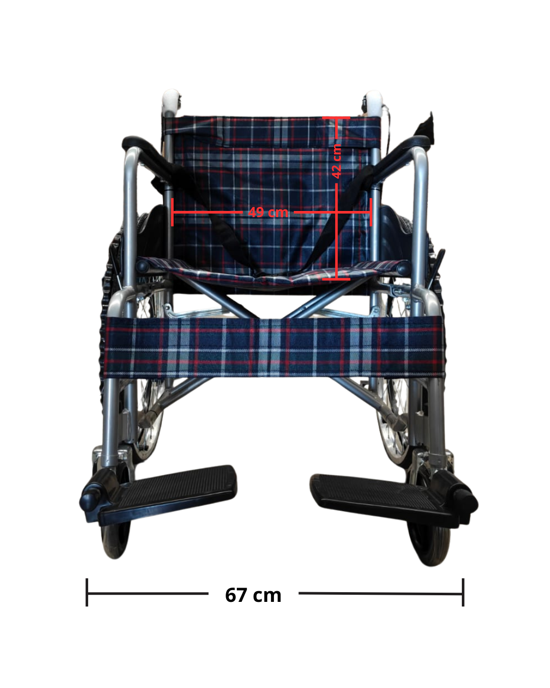 Silla de Ruedas Plegable con Empuñadura Ergonómica y Reposapiés Desmontables | KOMFORT