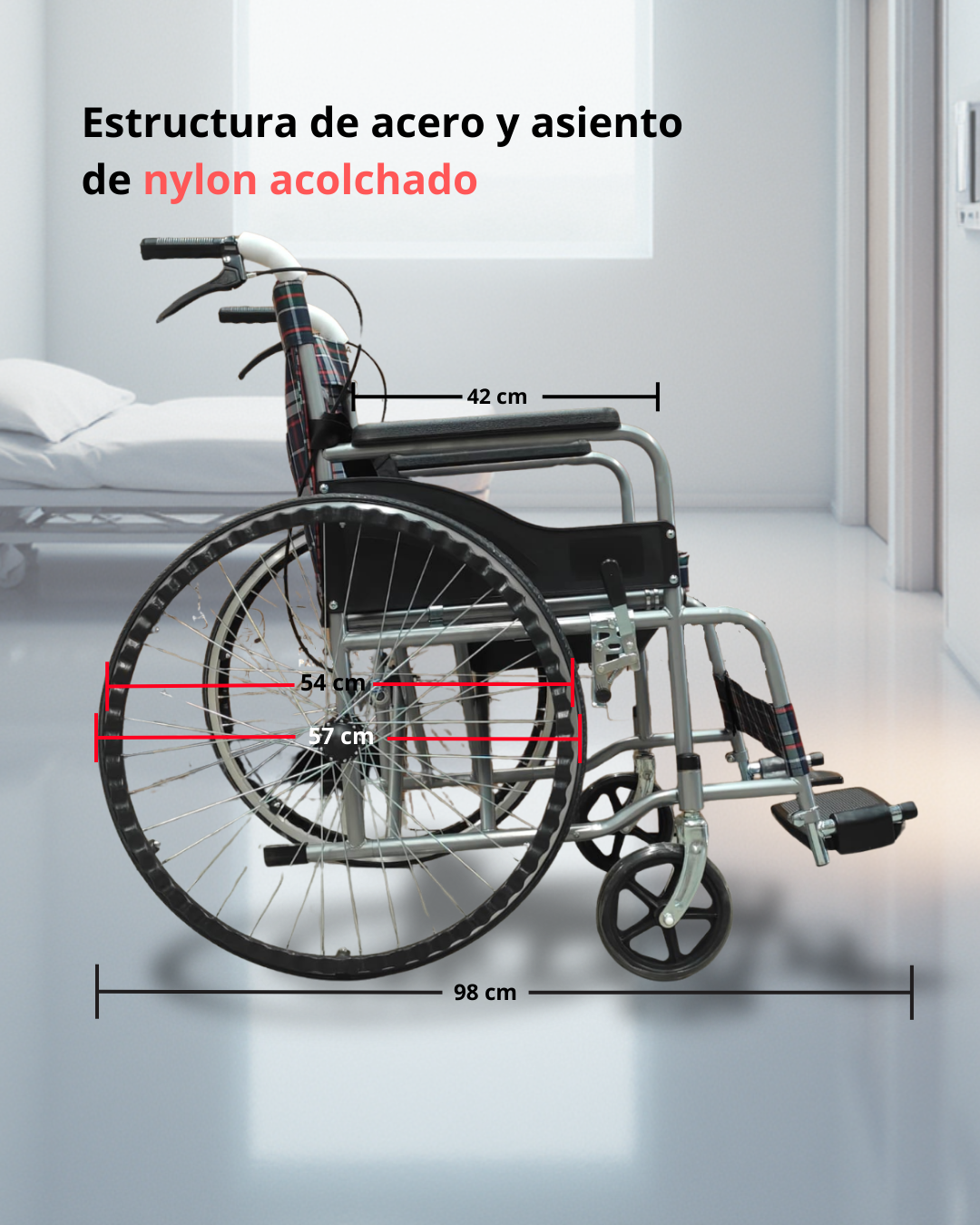 Silla de Ruedas con Inodoro Desmontable y Frenos de Seguridad | KOMFORT