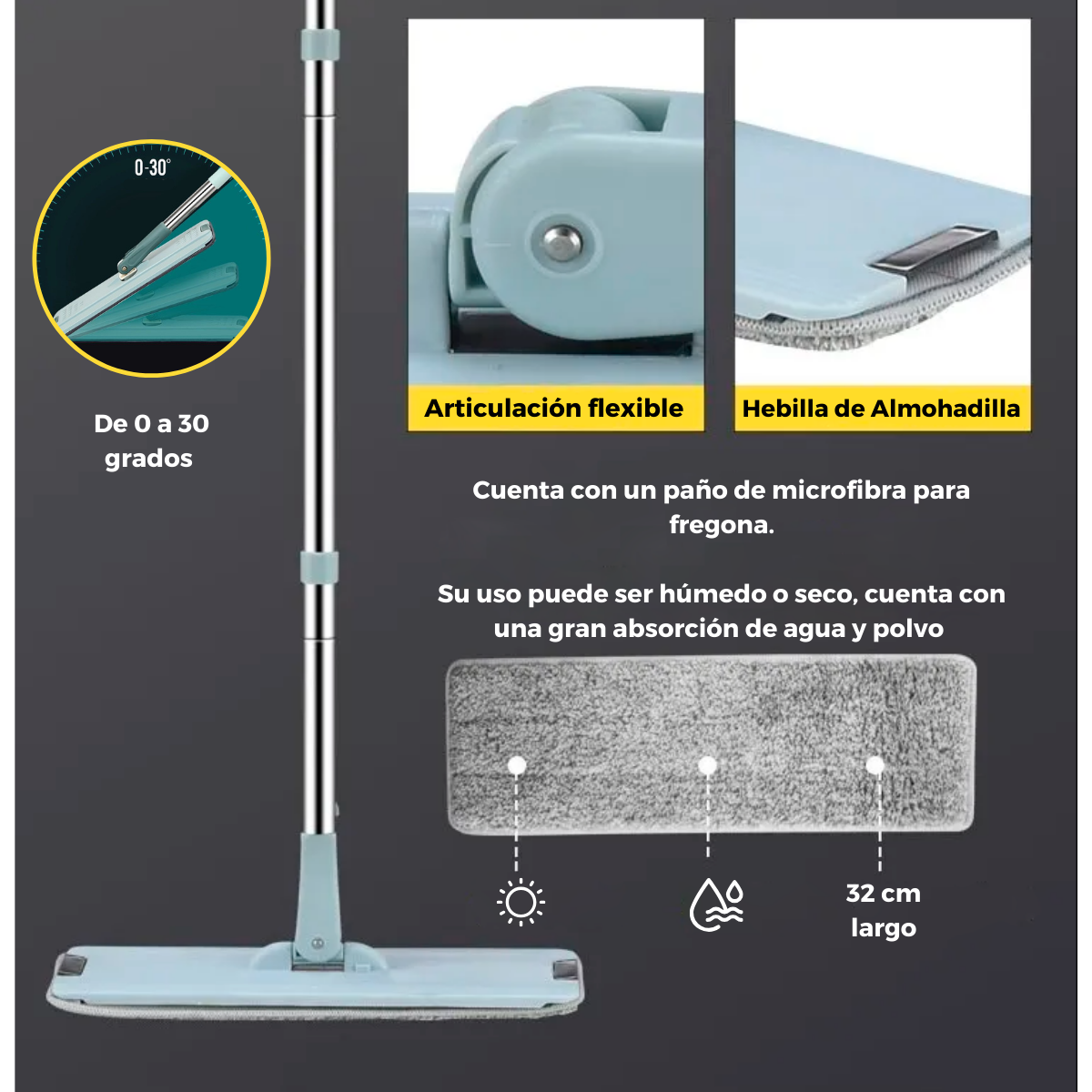 Cubo de Fregona Multiusos con Mop de Microfibra | KOMFORT