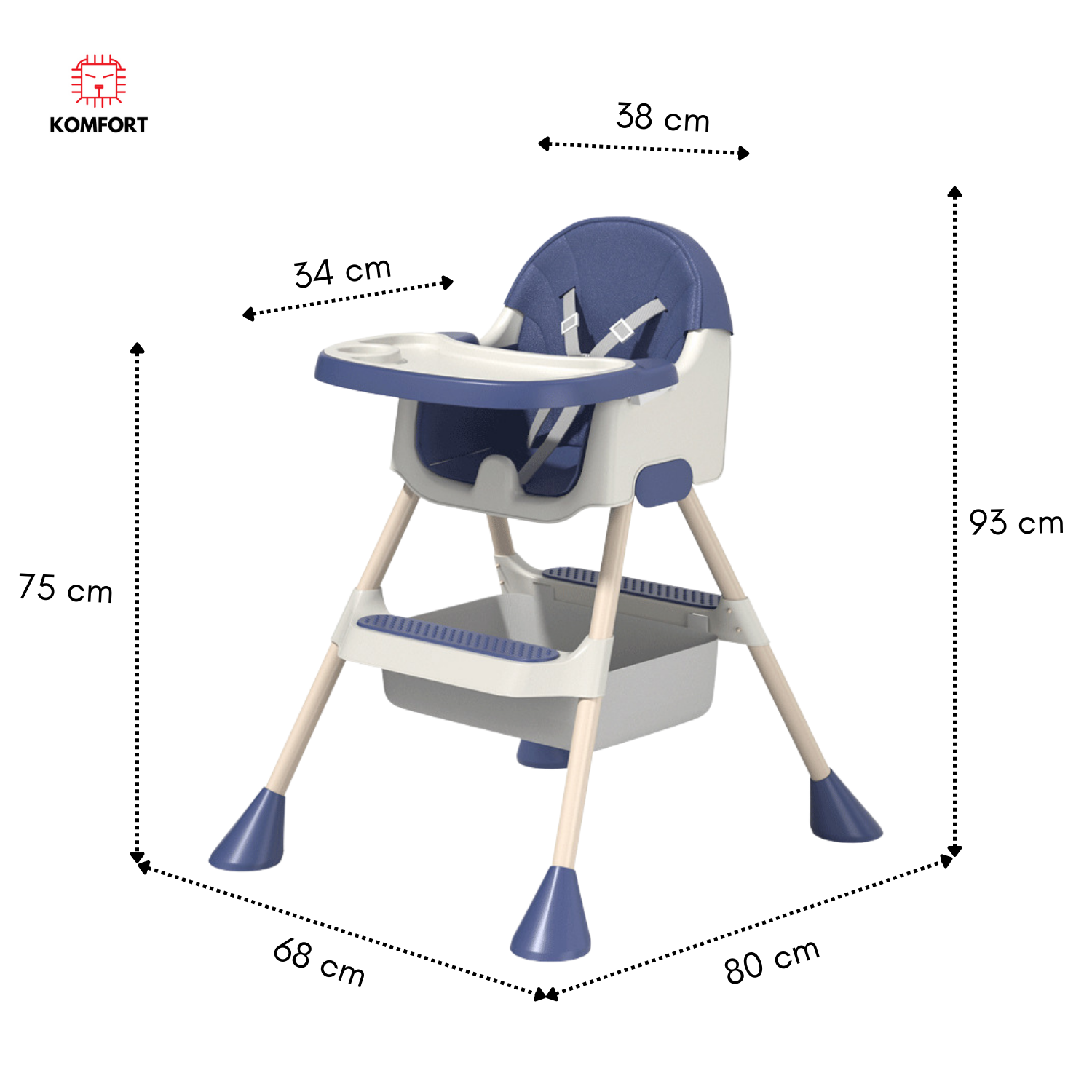 Silla Periquera para Bebé Ajustable | KOMFORT