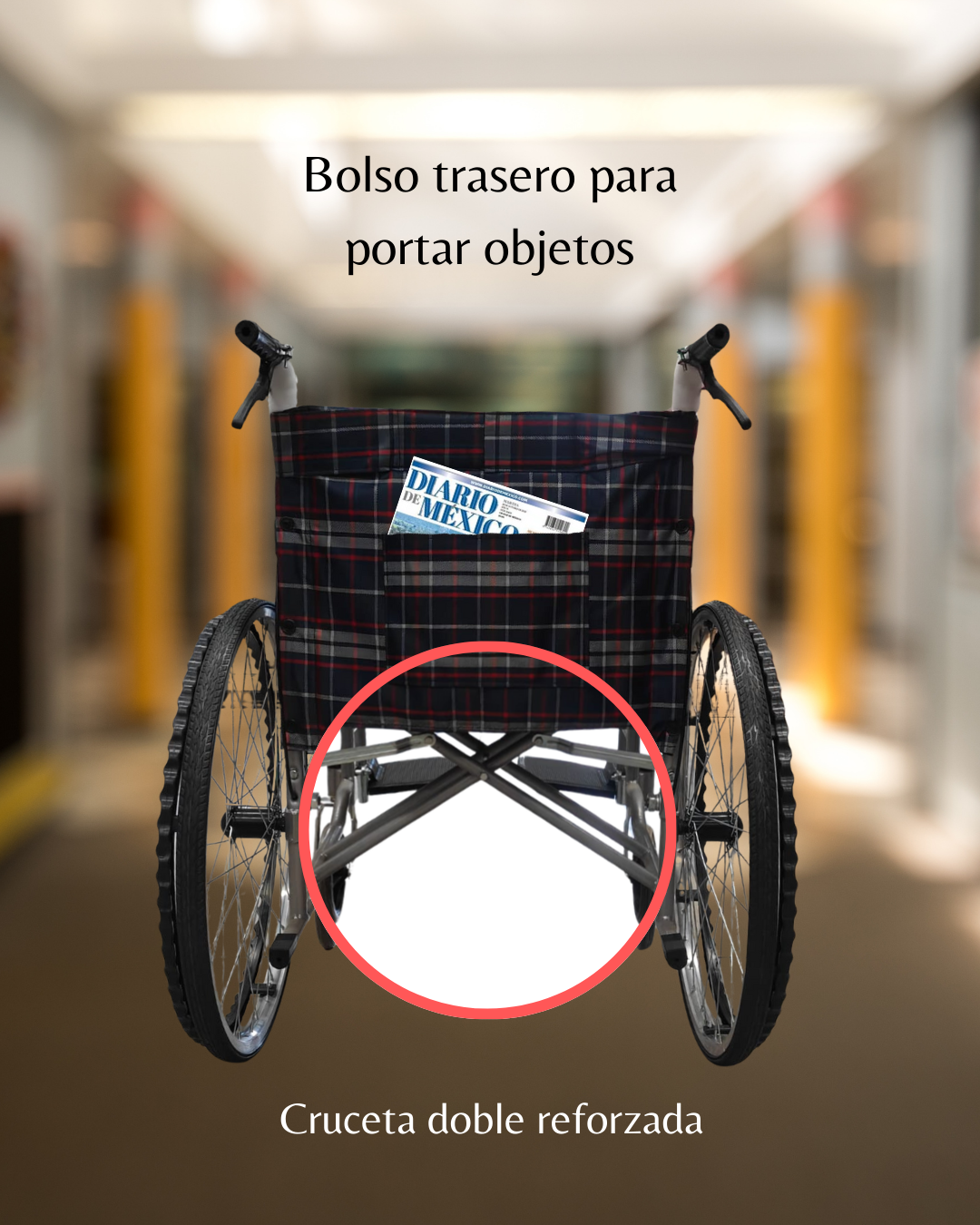 Silla de Ruedas Plegable con Empuñadura Ergonómica y Reposapiés Desmontables | KOMFORT