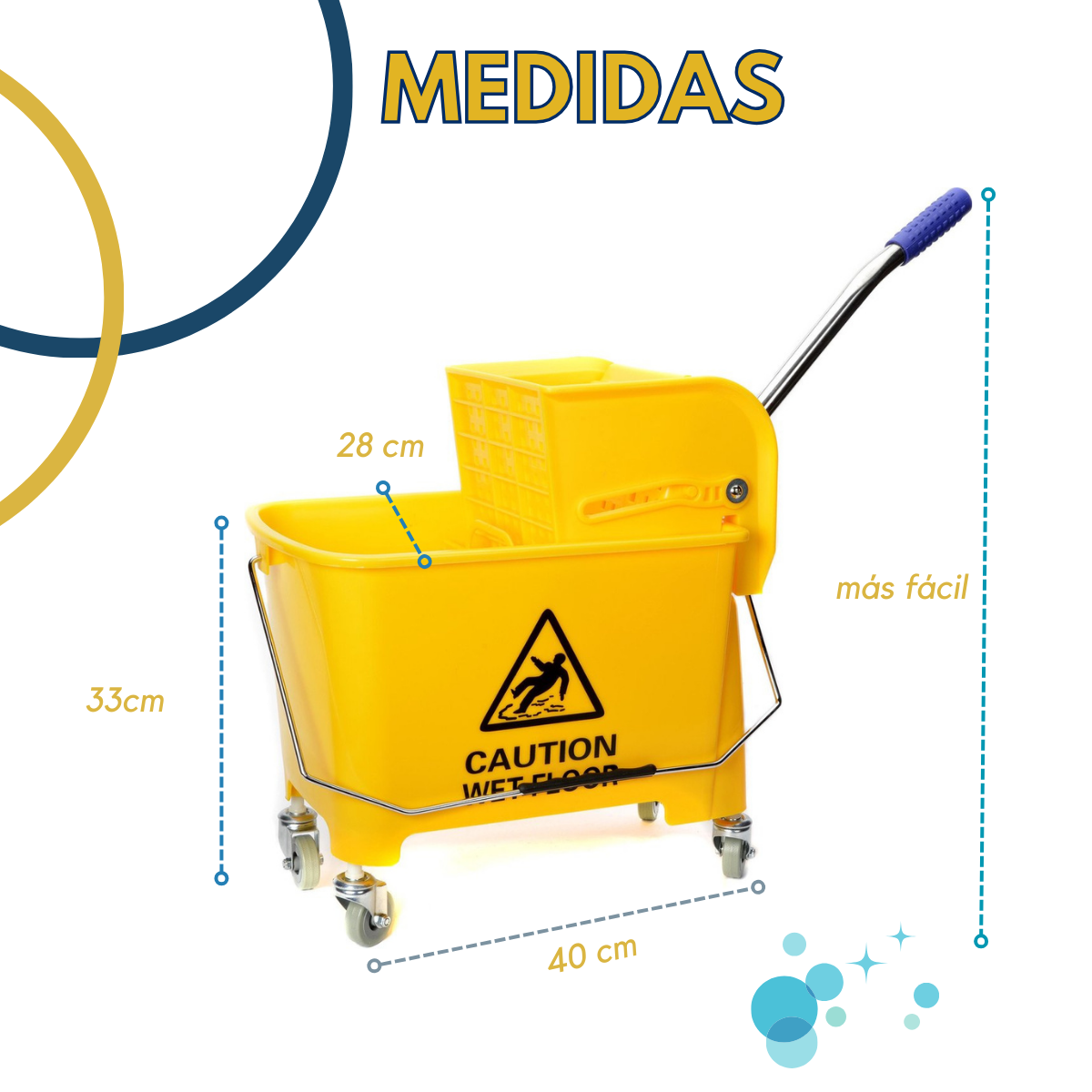 Cubeta Con Exprimidor De 20 Litros Uso Industrial KOMFORT