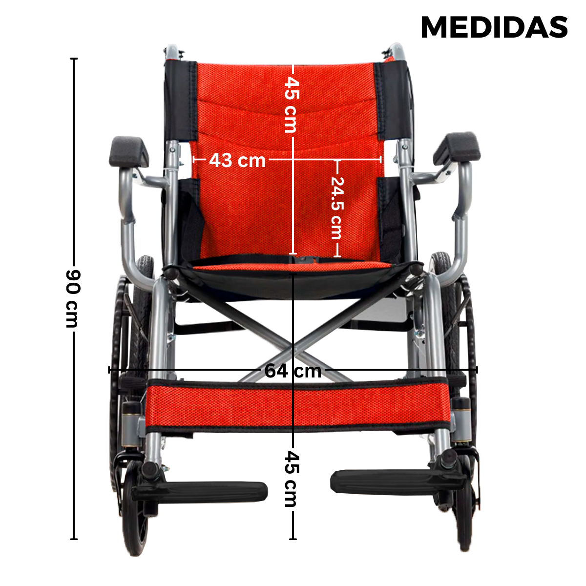 Silla de Ruedas Plegable con Respaldo Abatible | KOMFORT