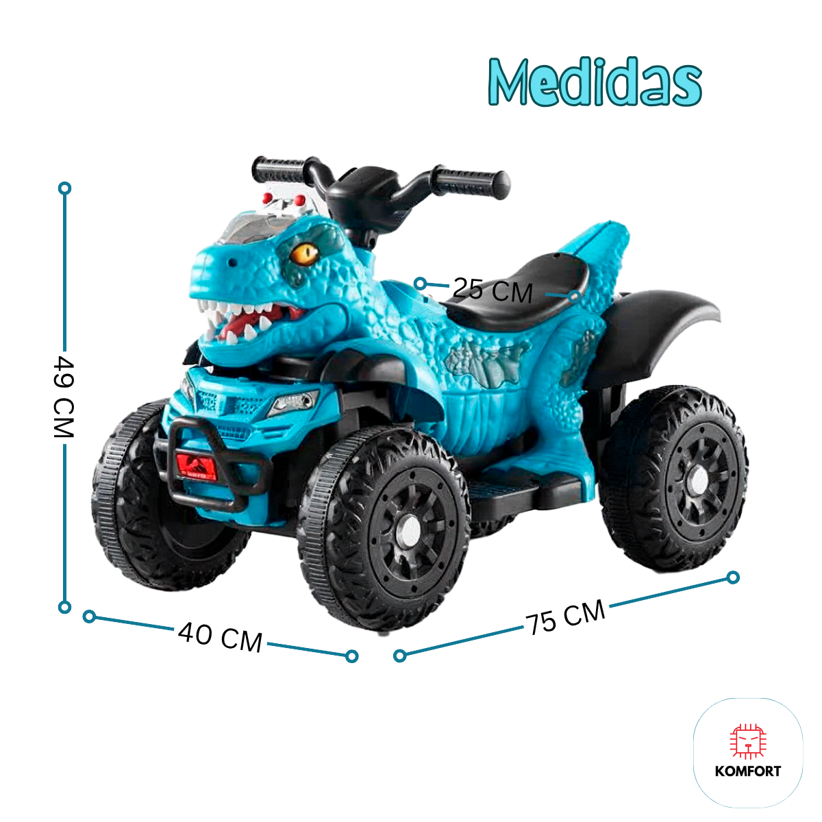 Cuatrimoto Infantil Velociraptor Eléctrica con Sonido | KOMFORT