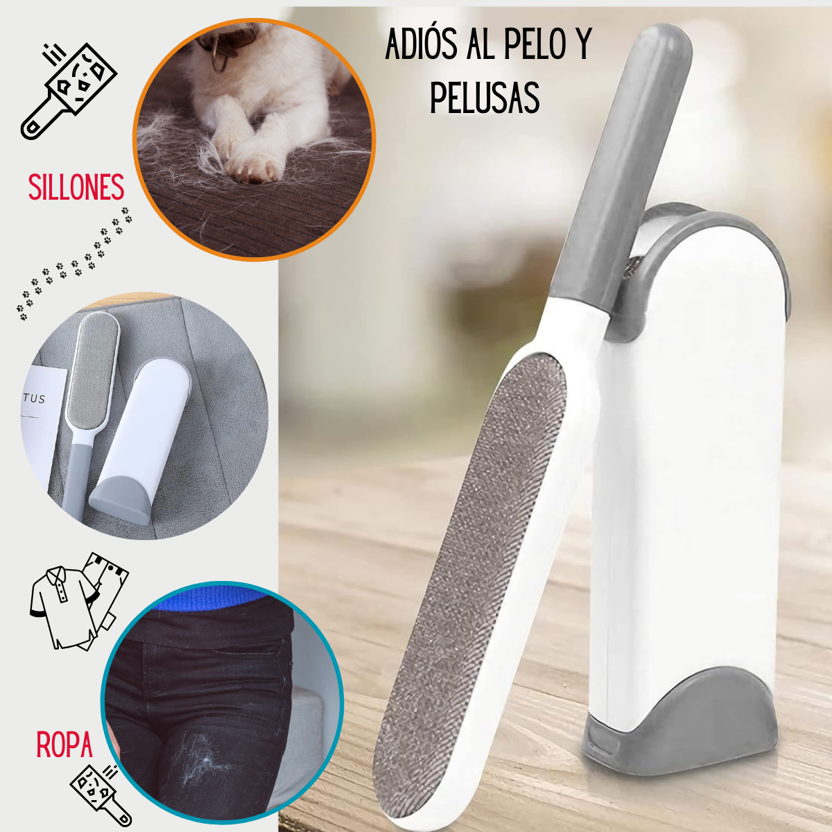 Pack De 4 Cepillos Removedores De Pelusa Komfort Multiusos