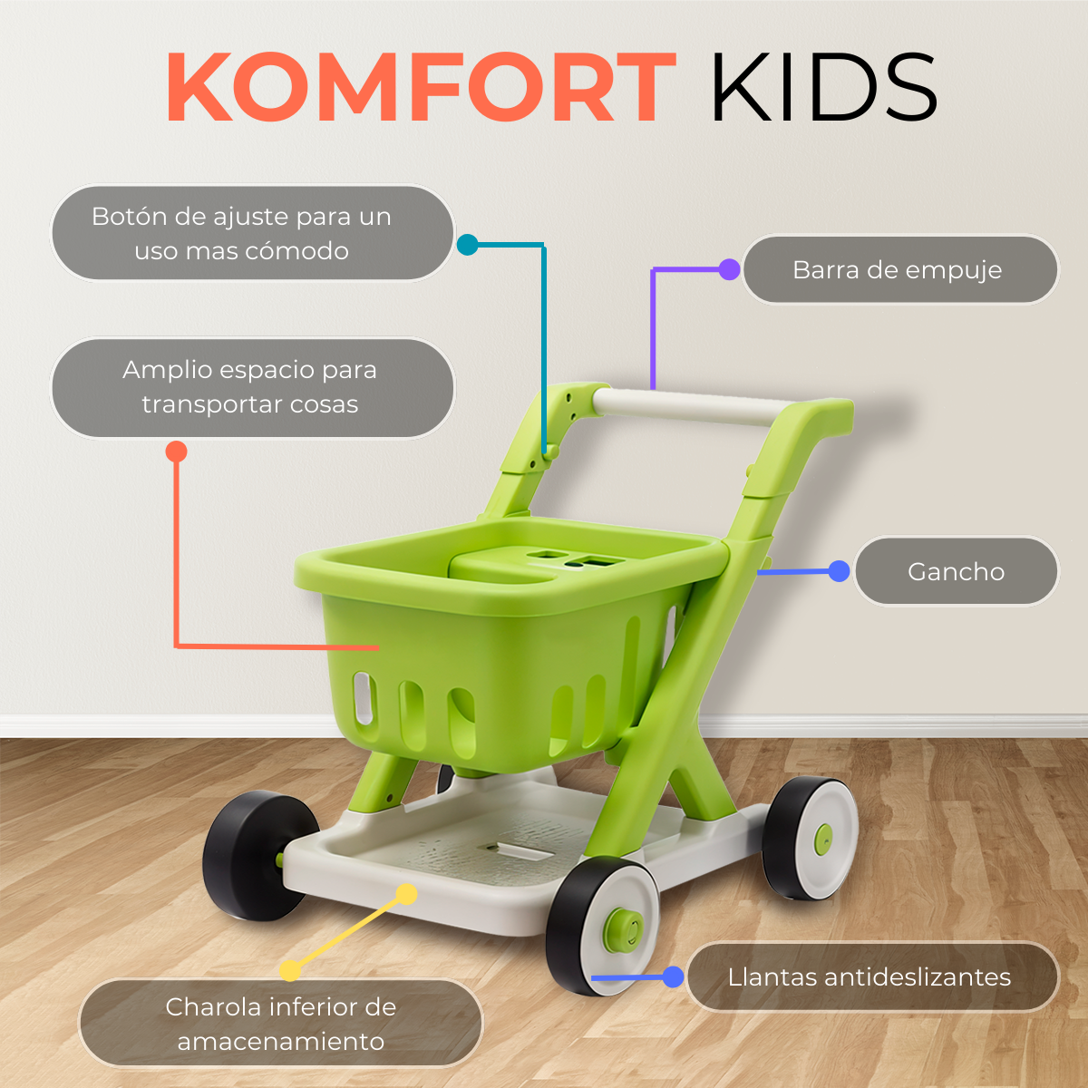 Carrito de Super Juguete de Aprendizaje para niños KOMFORT