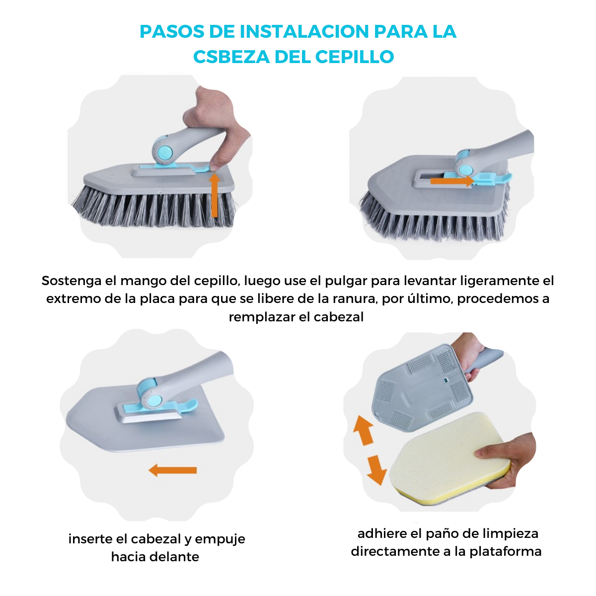 Cepillo de Limpieza 3 en 1 con Mango Retráctil | KOMFORT
