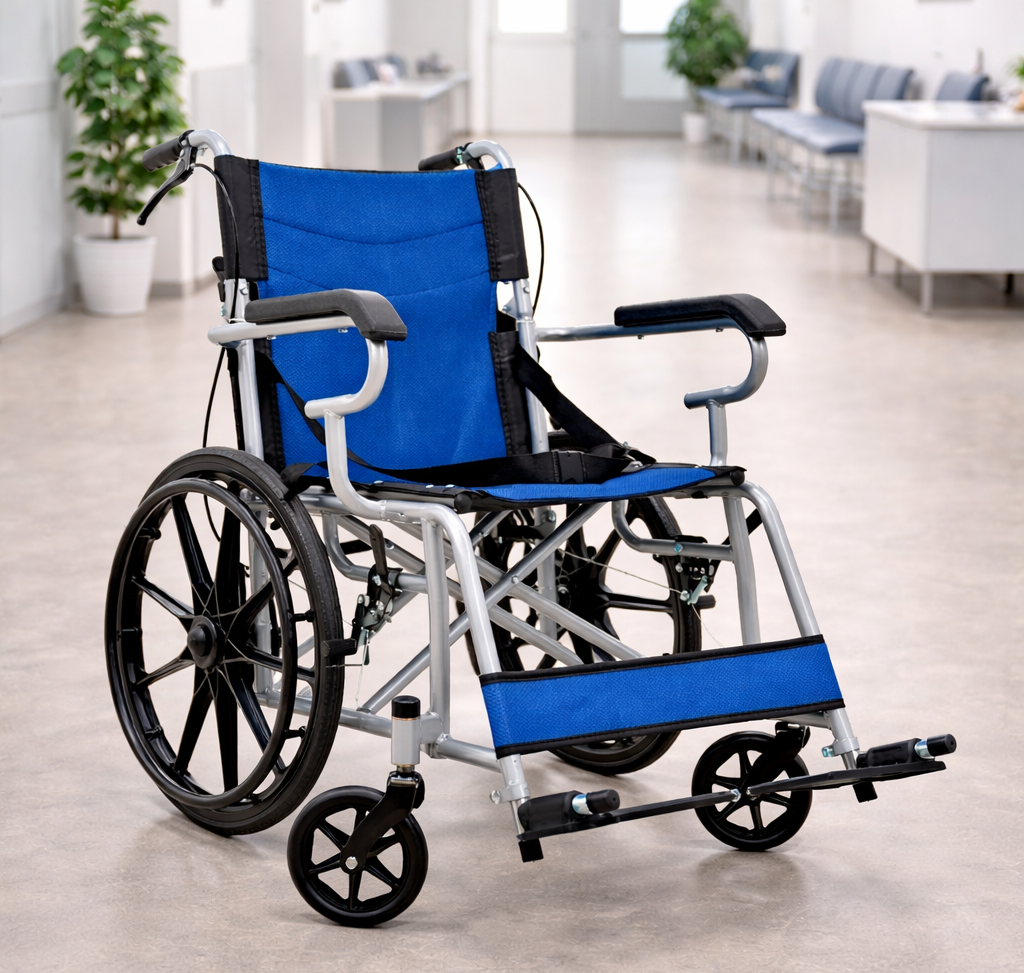 Silla de Ruedas Plegable con Respaldo Abatible Komfort