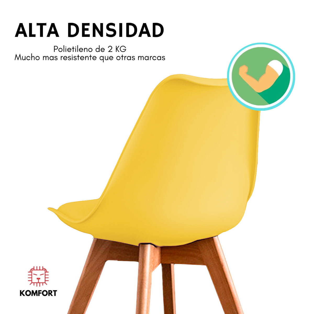 Set de 4 Sillas Comedor Eames Modernas KOMFORT