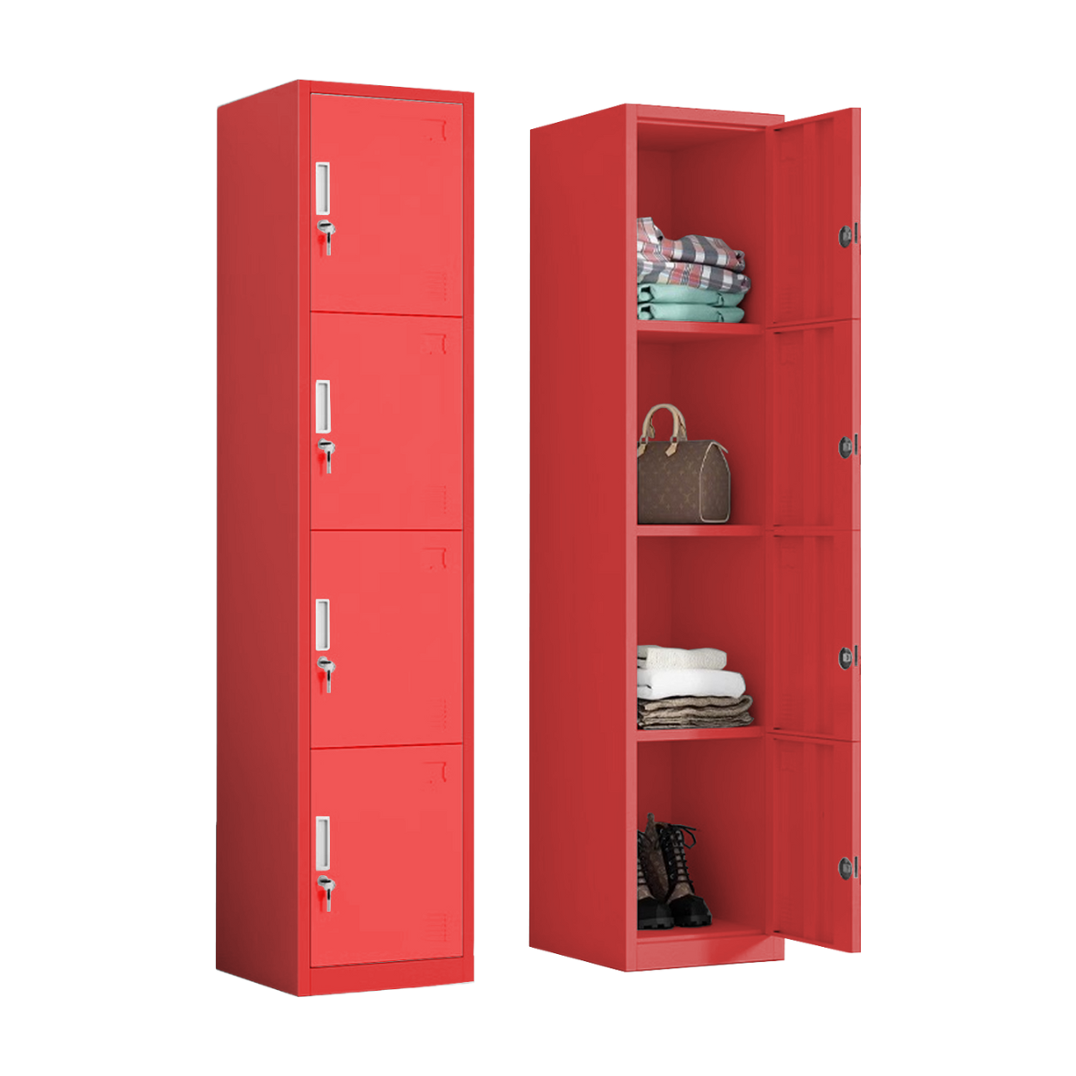 Locker Metálico de 4 Puertas con Llave | KOMFORT